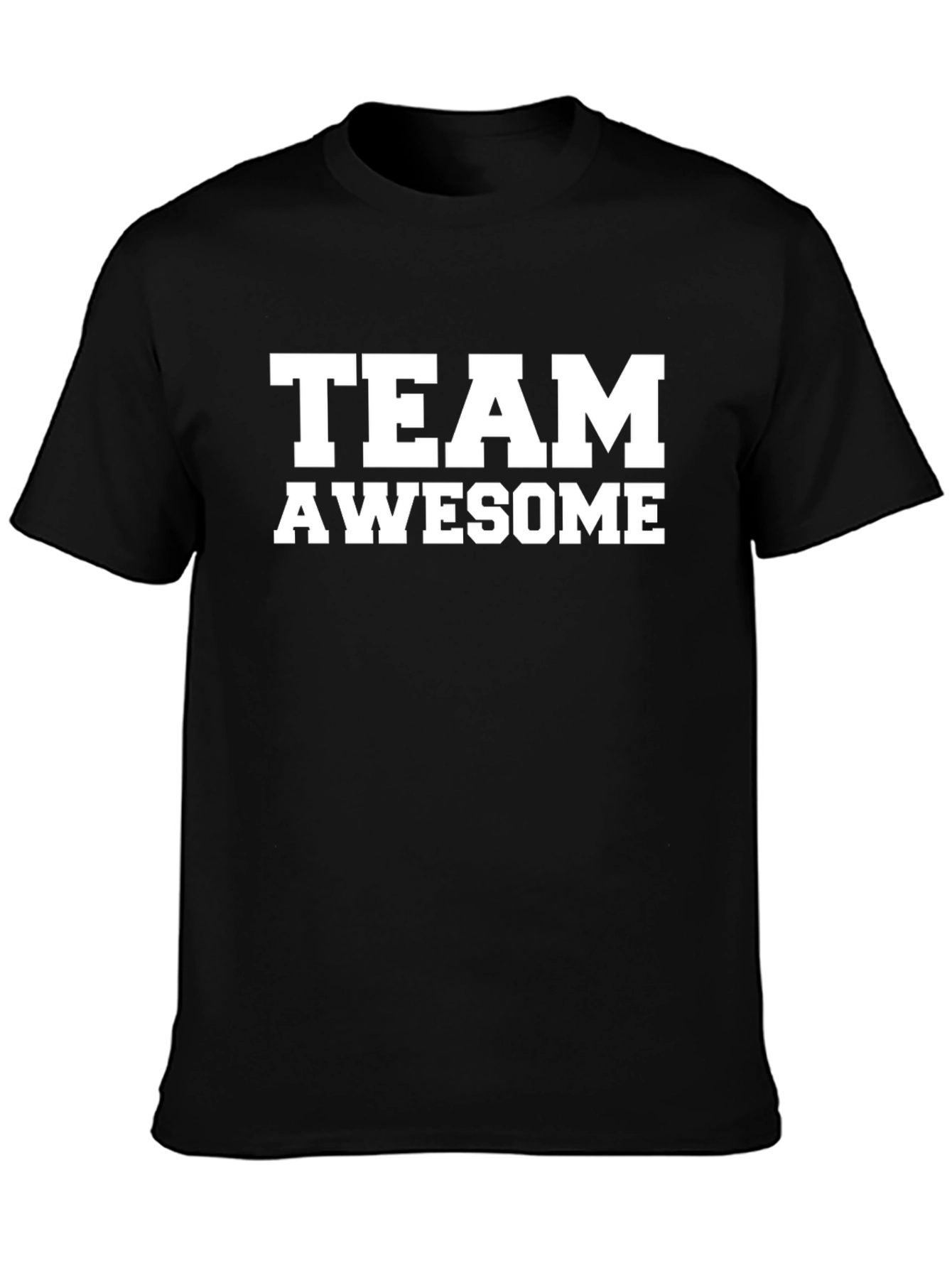 Team Awesome Graphic Tee - Black Crew Neck T-Shirt