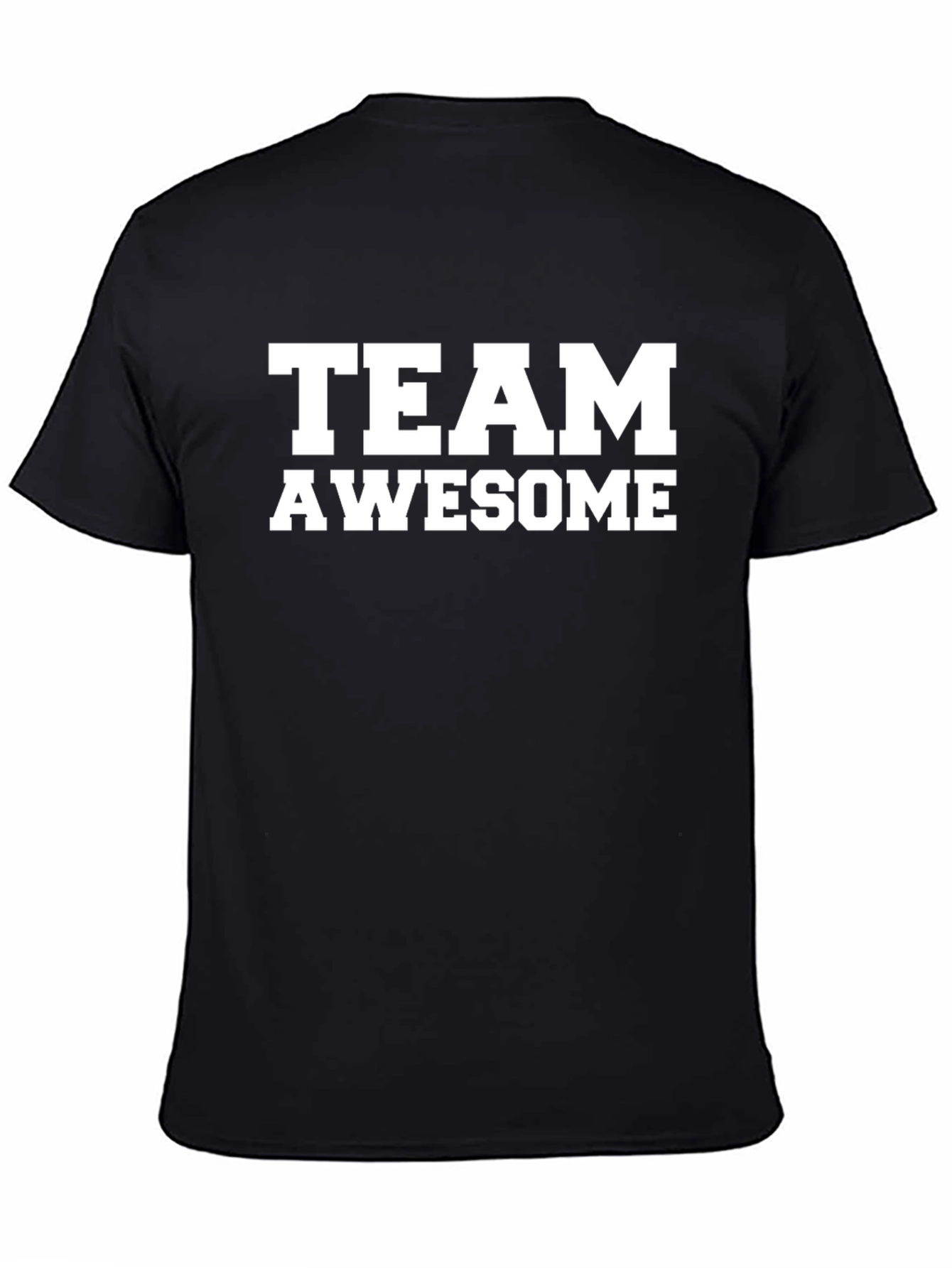Team Awesome Graphic Tee - Black Crew Neck T-Shirt
