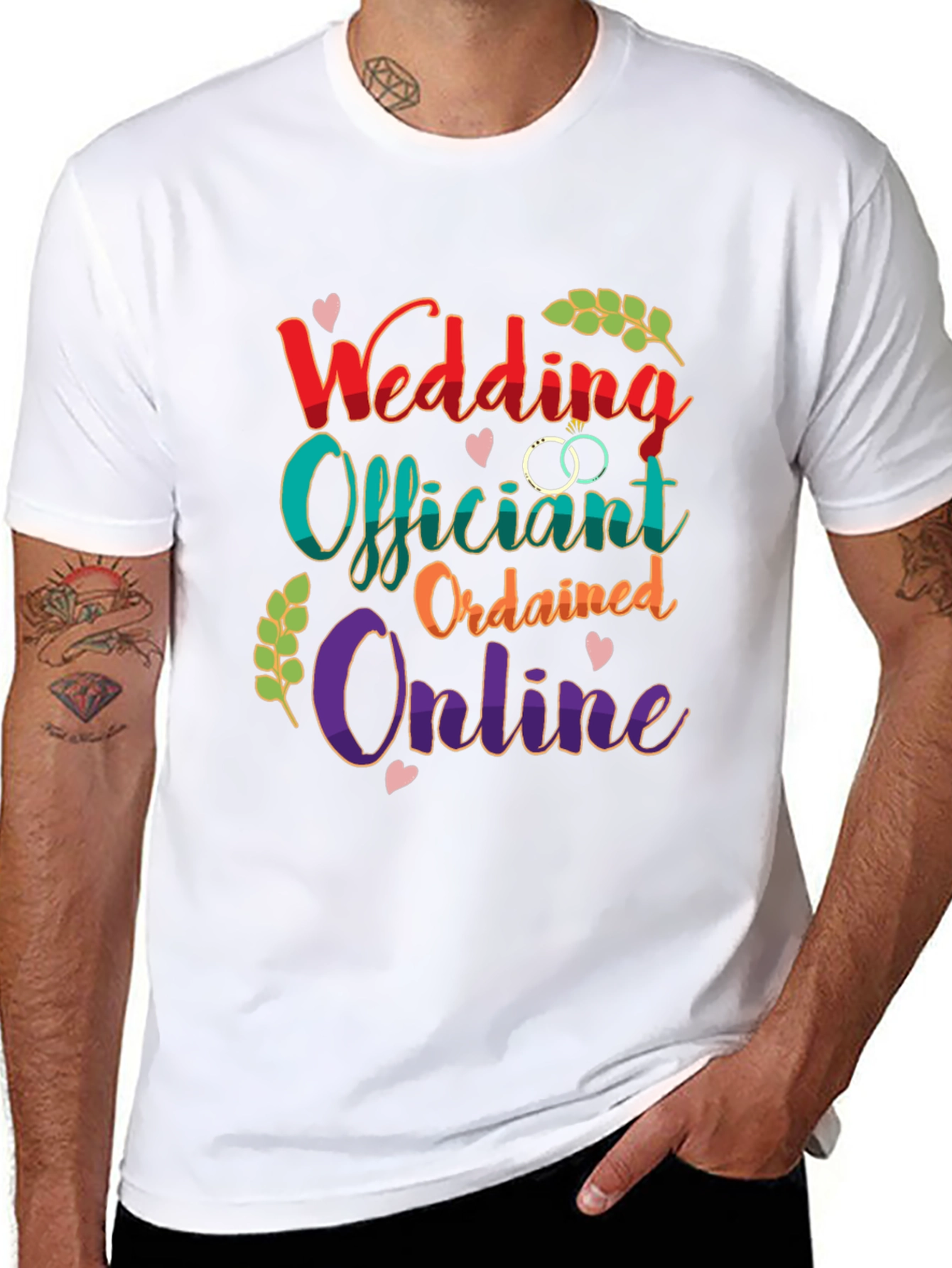 Wedding Officiant Ordained Online Black T-Shirt