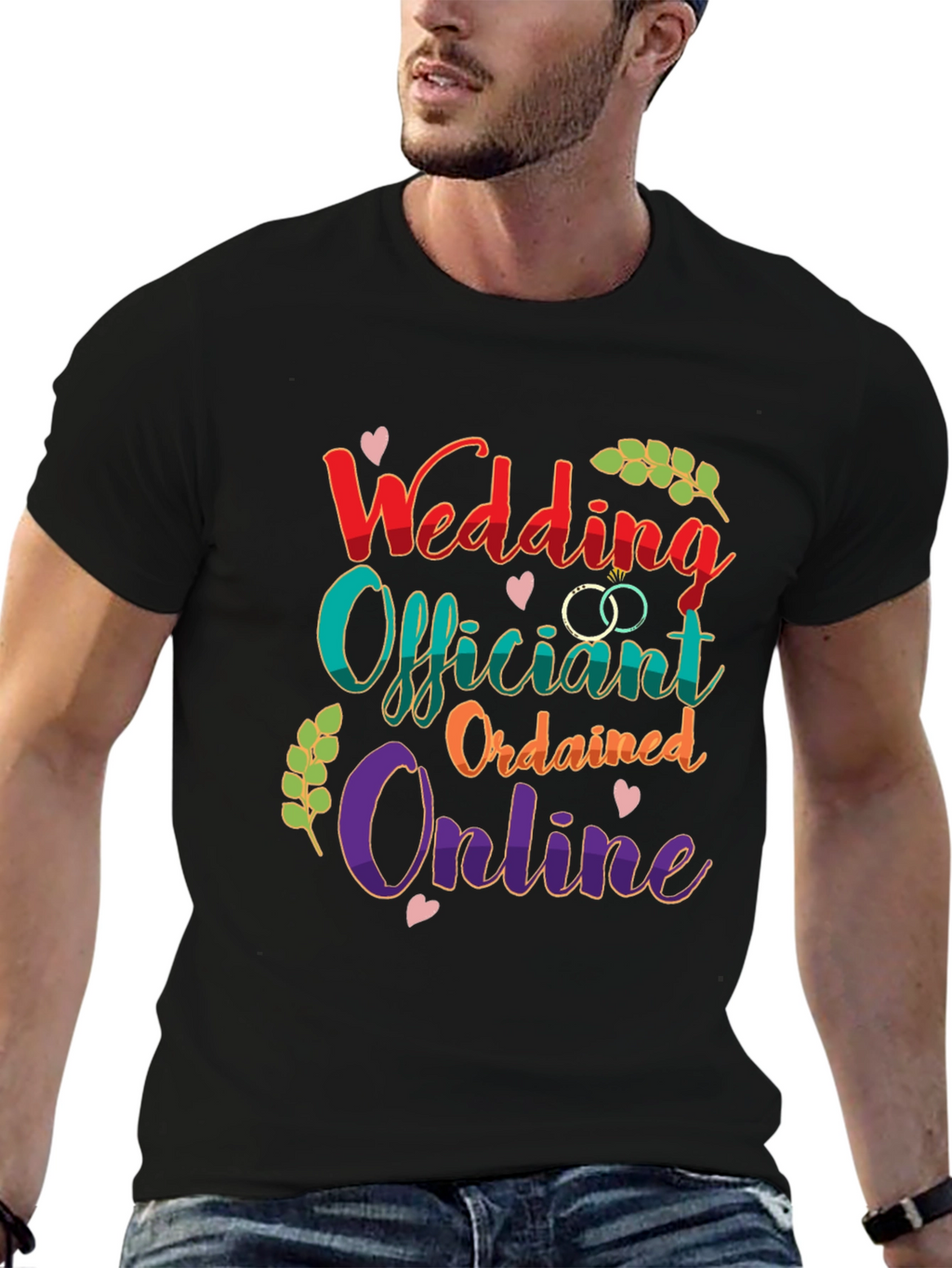 Wedding Officiant Ordained Online Black T-Shirt