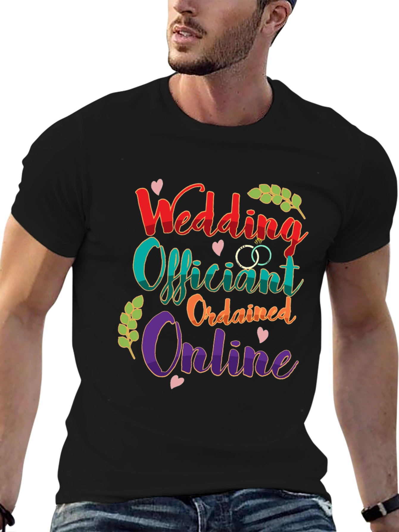 Wedding Officiant Ordained Online Black T-Shirt
