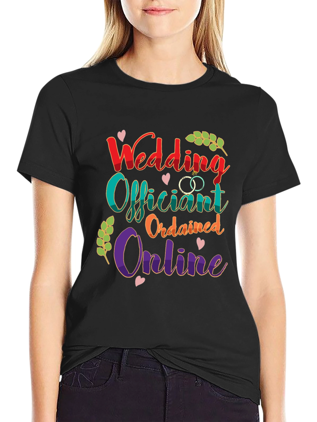 Wedding Officiant Ordained Online Black T-Shirt