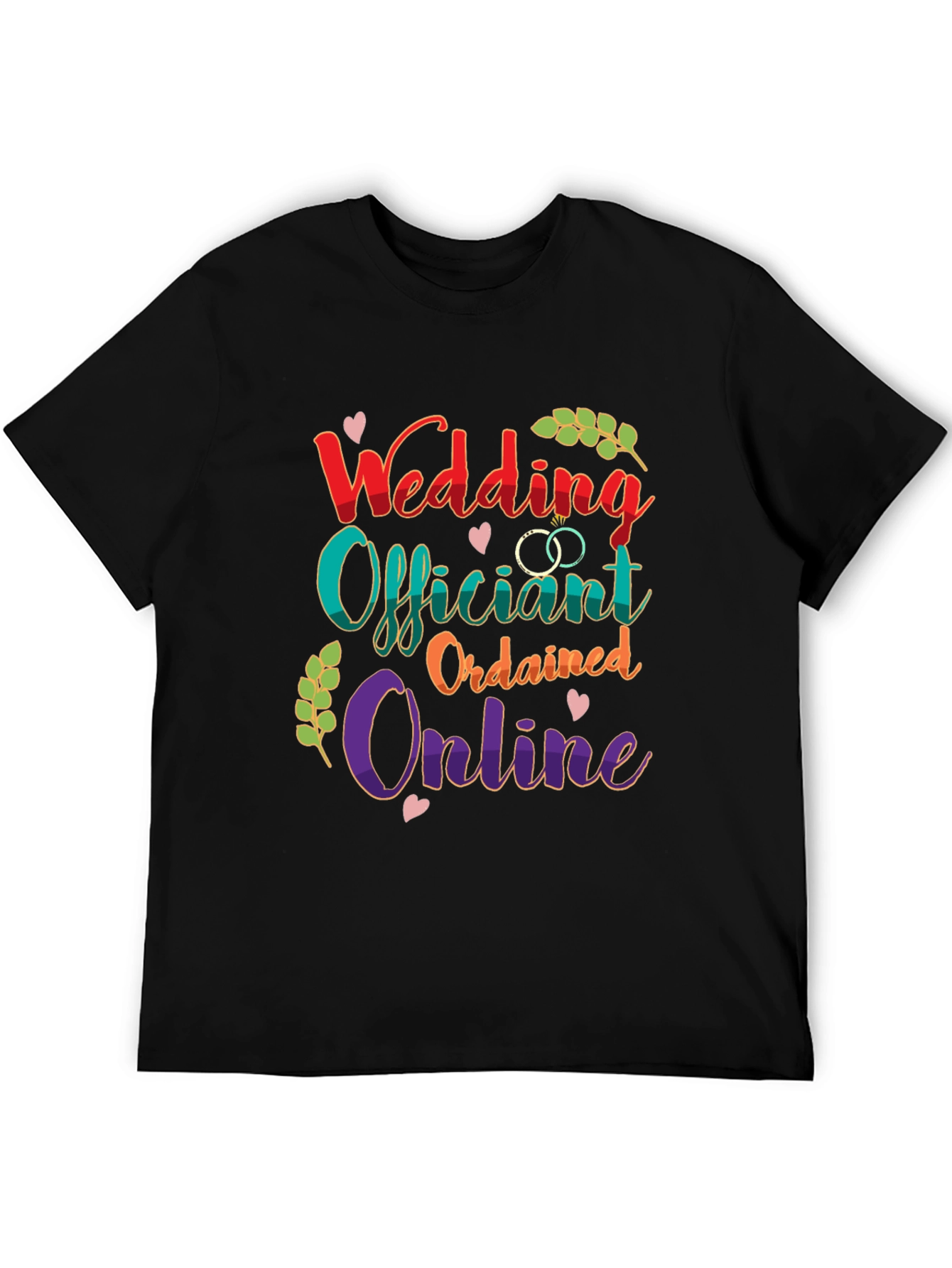 Wedding Officiant Ordained Online Black T-Shirt