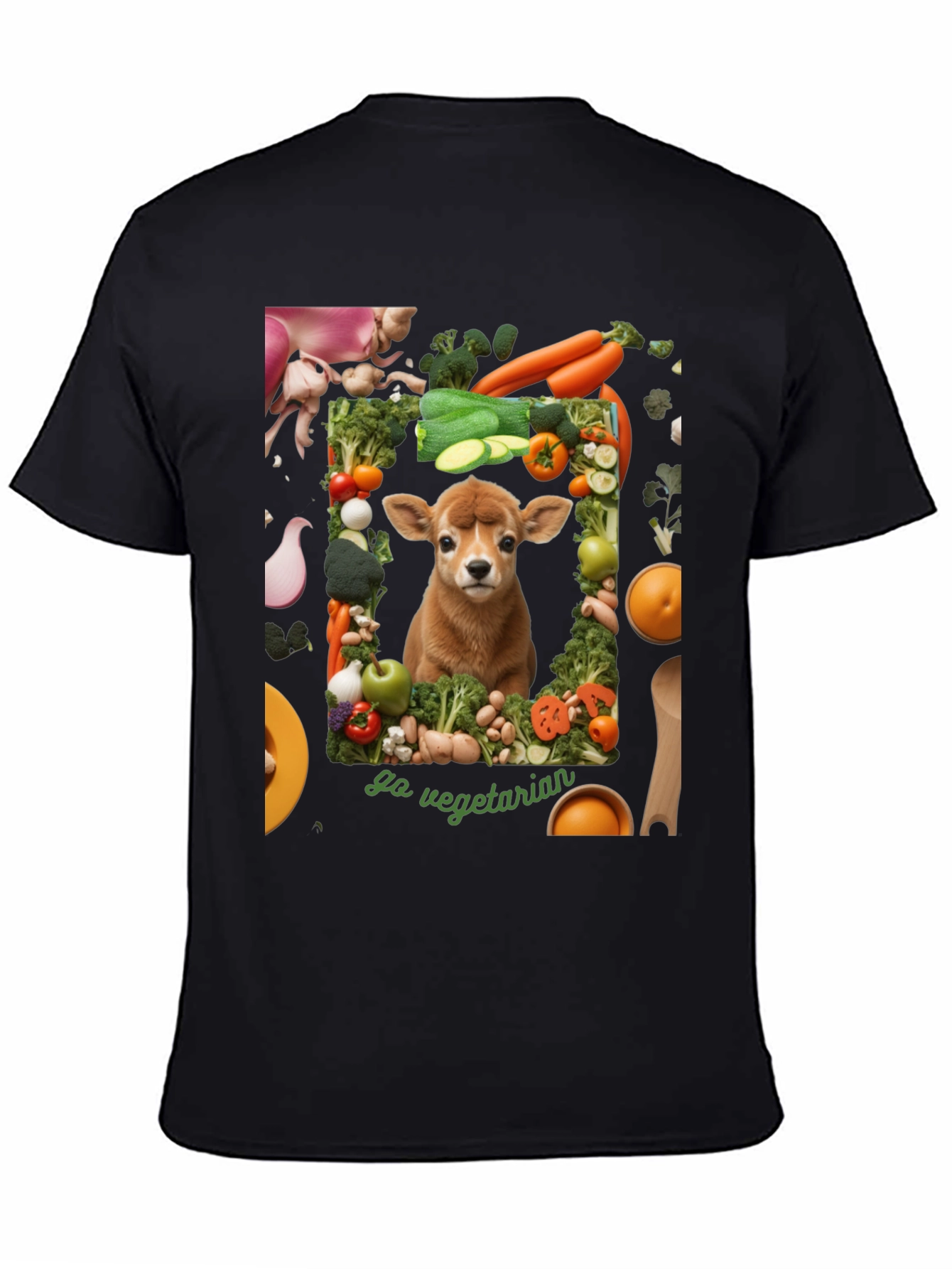 Go Vegetarian T-Shirt - Animal & Vegetable Design