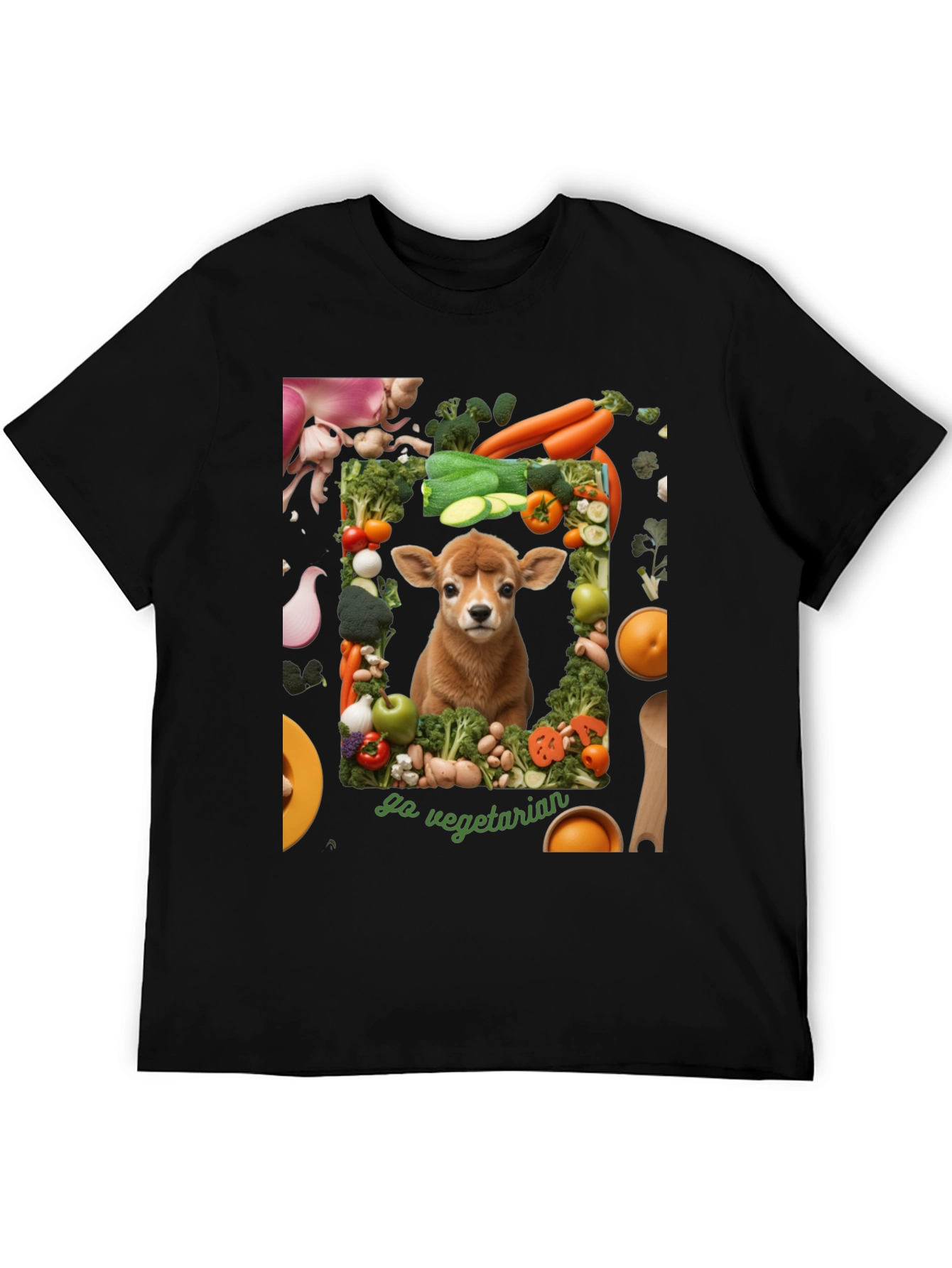 Go Vegetarian T-Shirt - Animal & Vegetable Design
