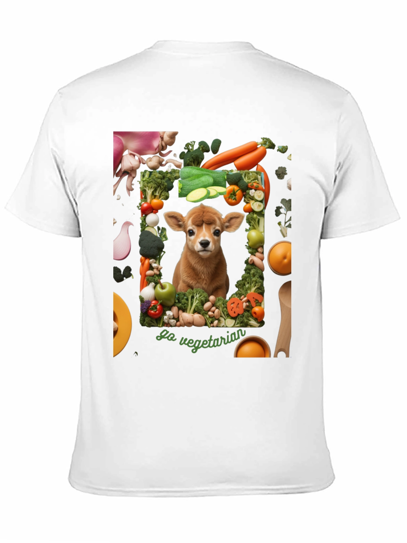Go Vegetarian T-Shirt - Animal & Vegetable Design