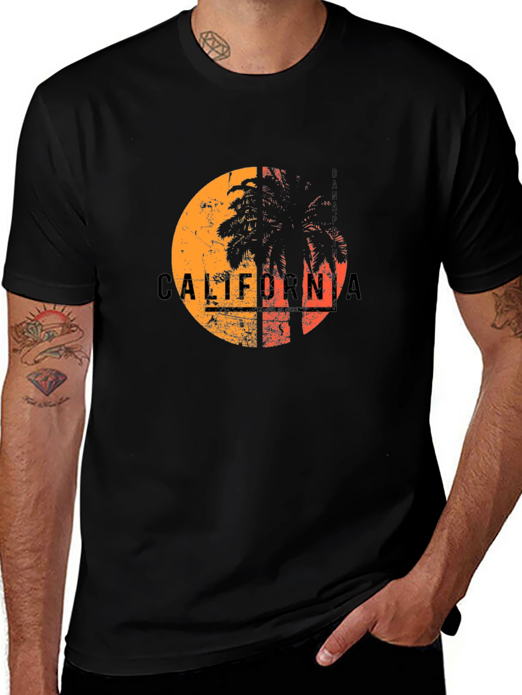 California Palm Graphic Tee - Black