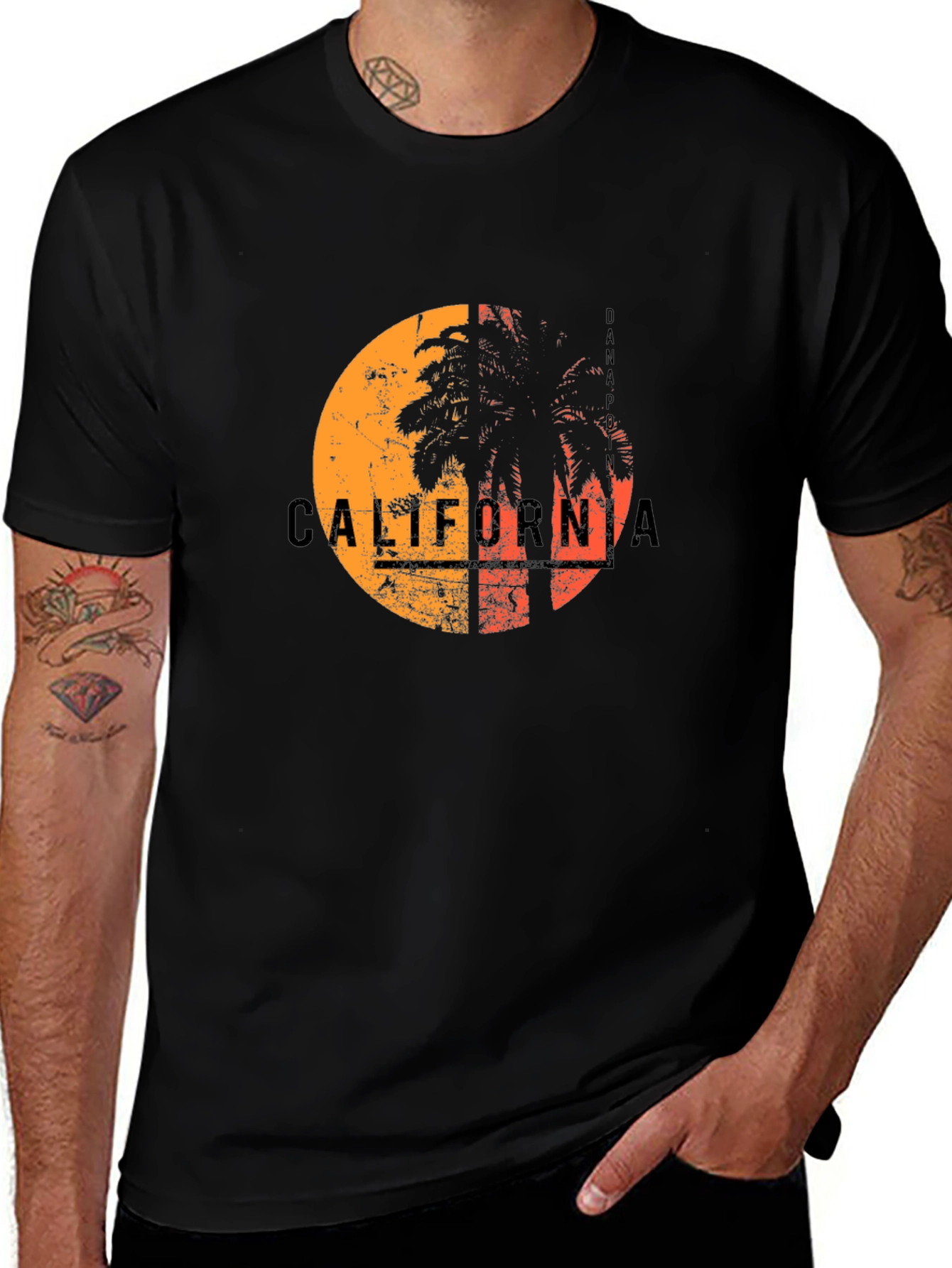 California Palm Graphic Tee - Black