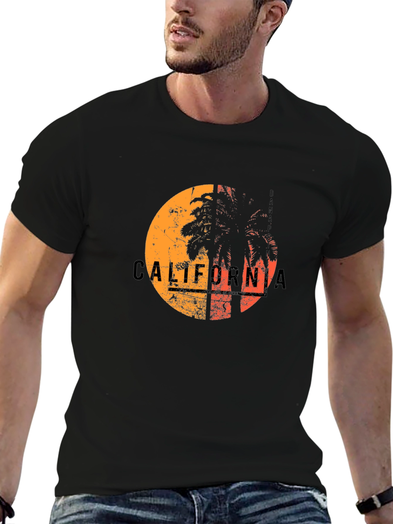 California Palm Graphic Tee - Black