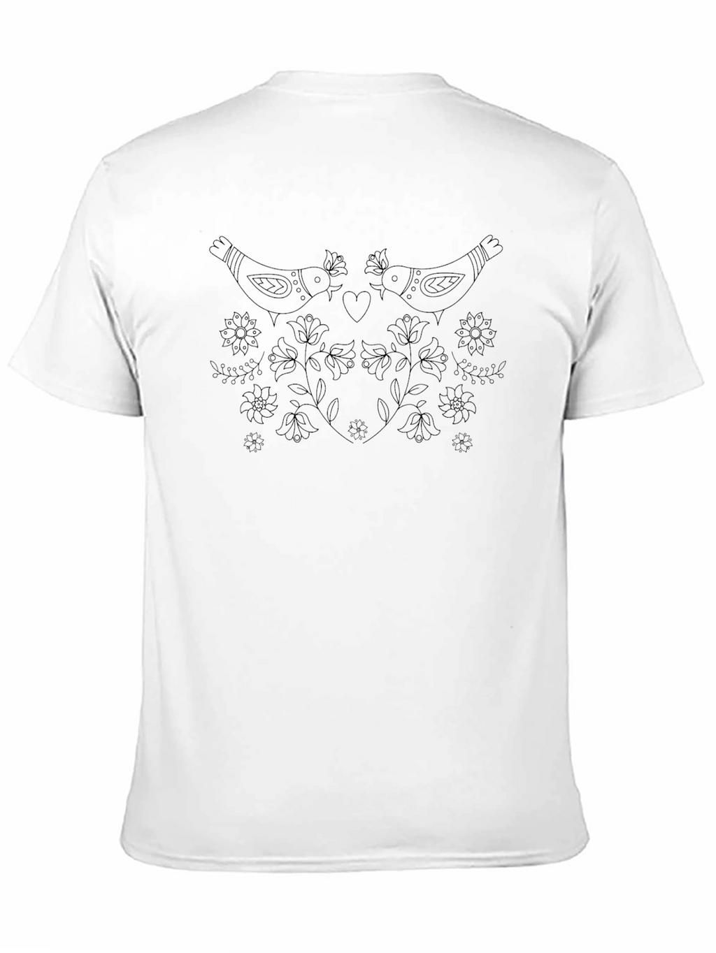 Lovebirds Floral Black T-Shirt