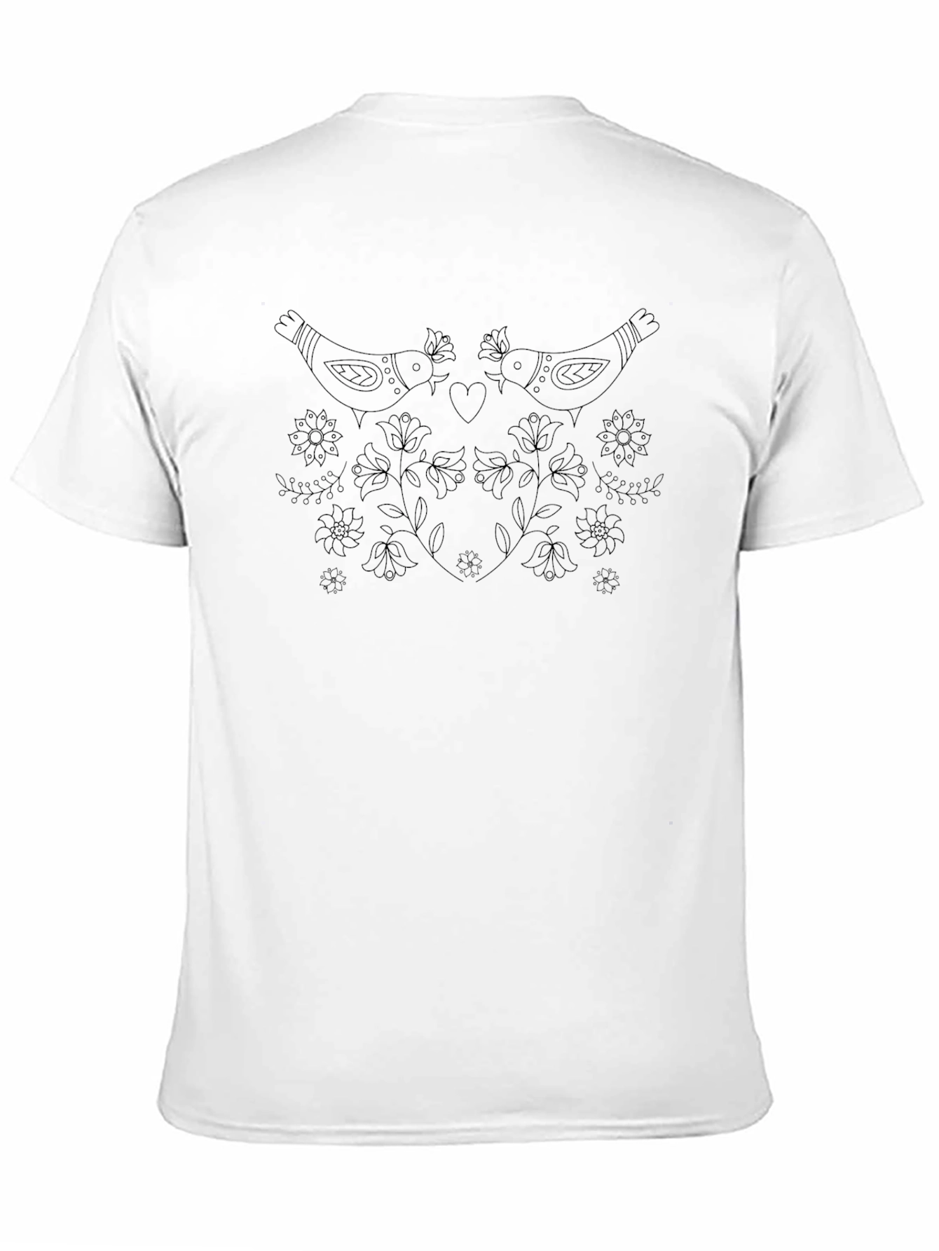 Lovebirds Floral Black T-Shirt