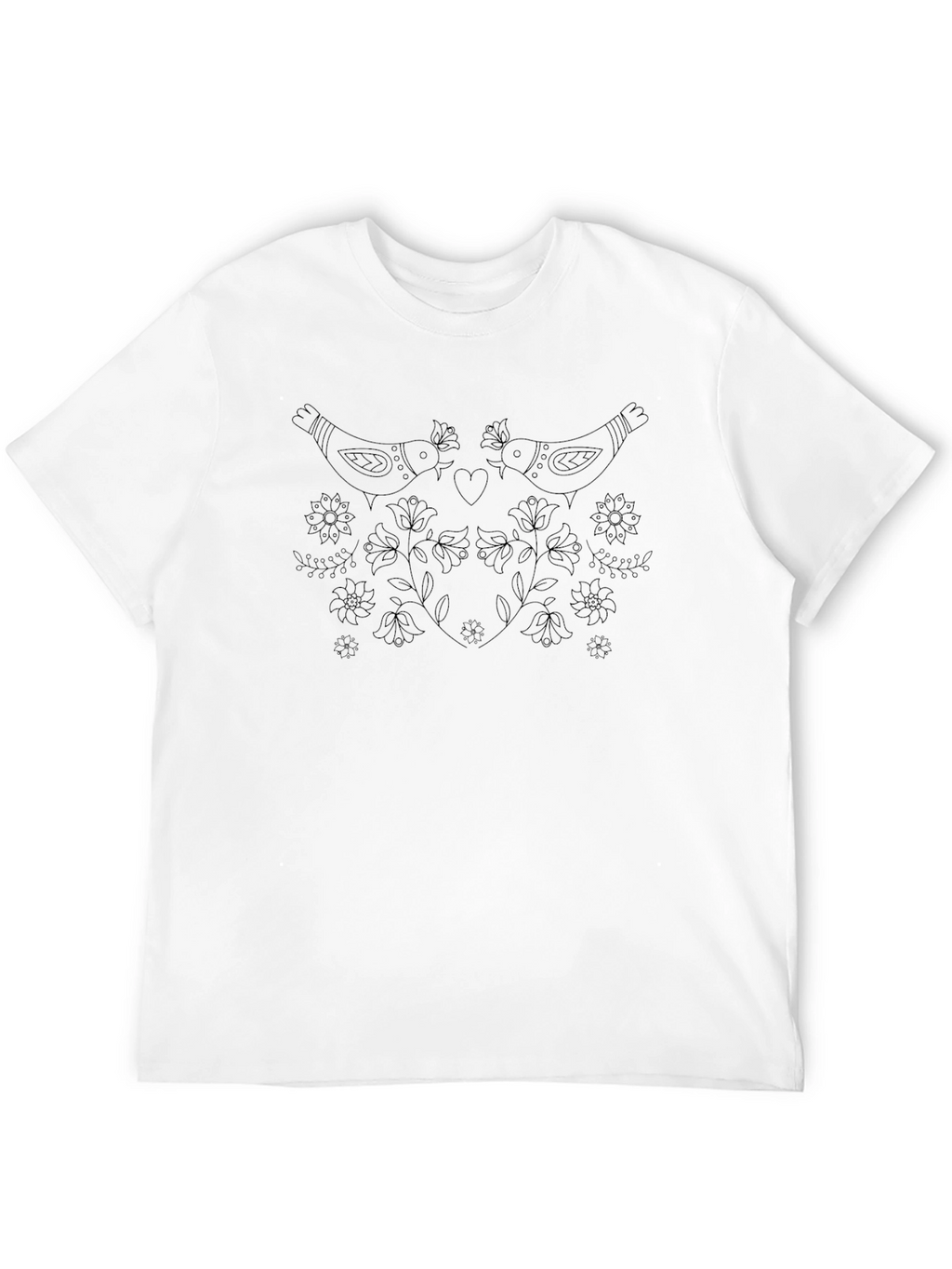 Lovebirds Floral Black T-Shirt