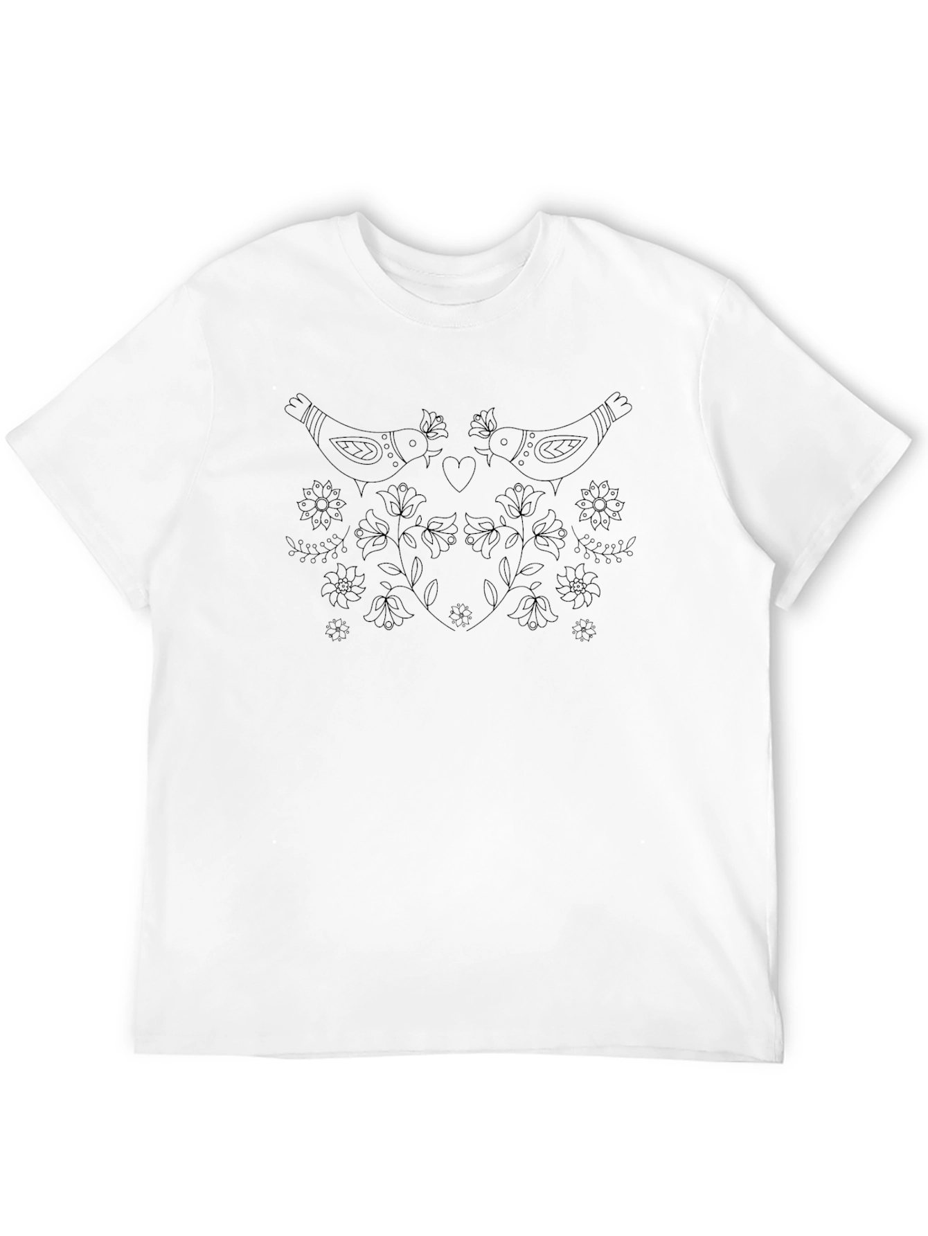 Lovebirds Floral Black T-Shirt