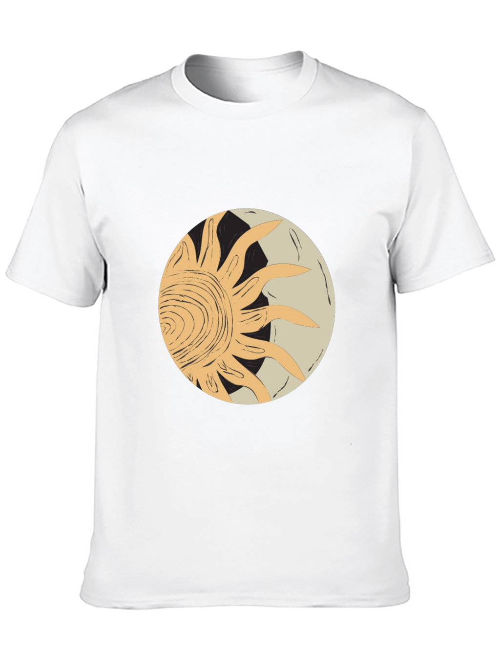 Abstract Sun & Moon Graphic Tee - Black