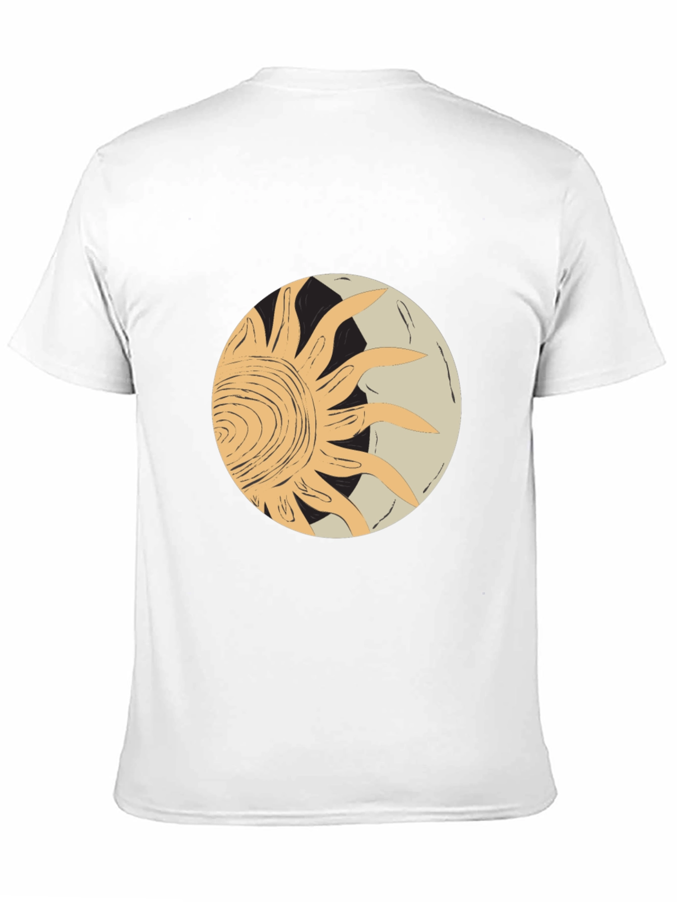 Abstract Sun & Moon Graphic Tee - Black