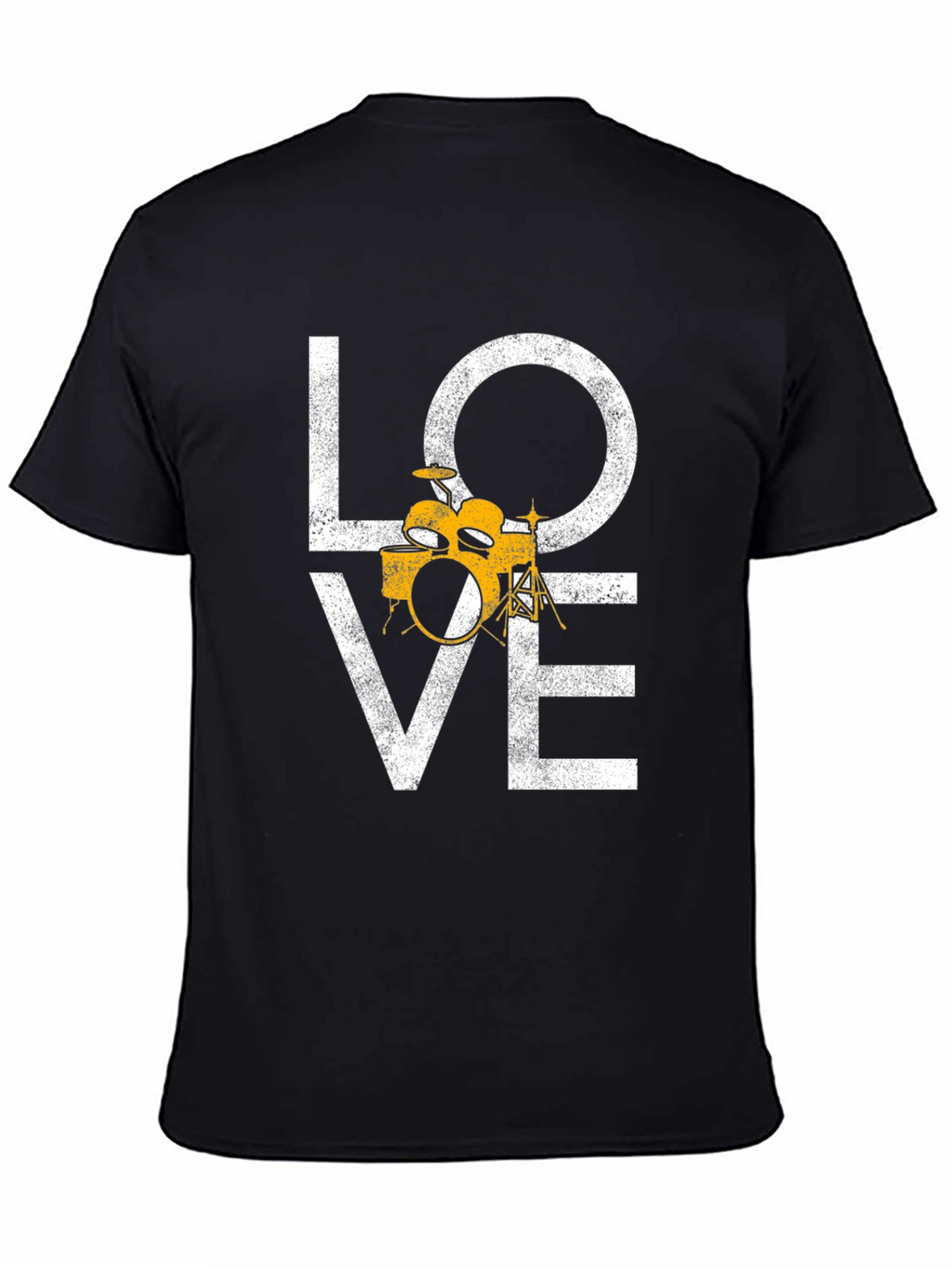 Love Drums Graphic Tee - Black Cotton T-Shirt