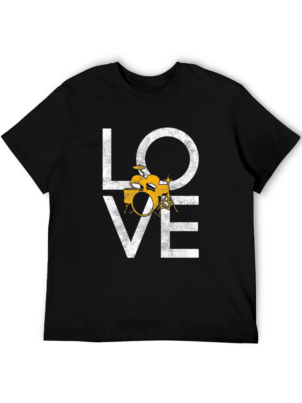 Love Drums Graphic Tee - Black Cotton T-Shirt