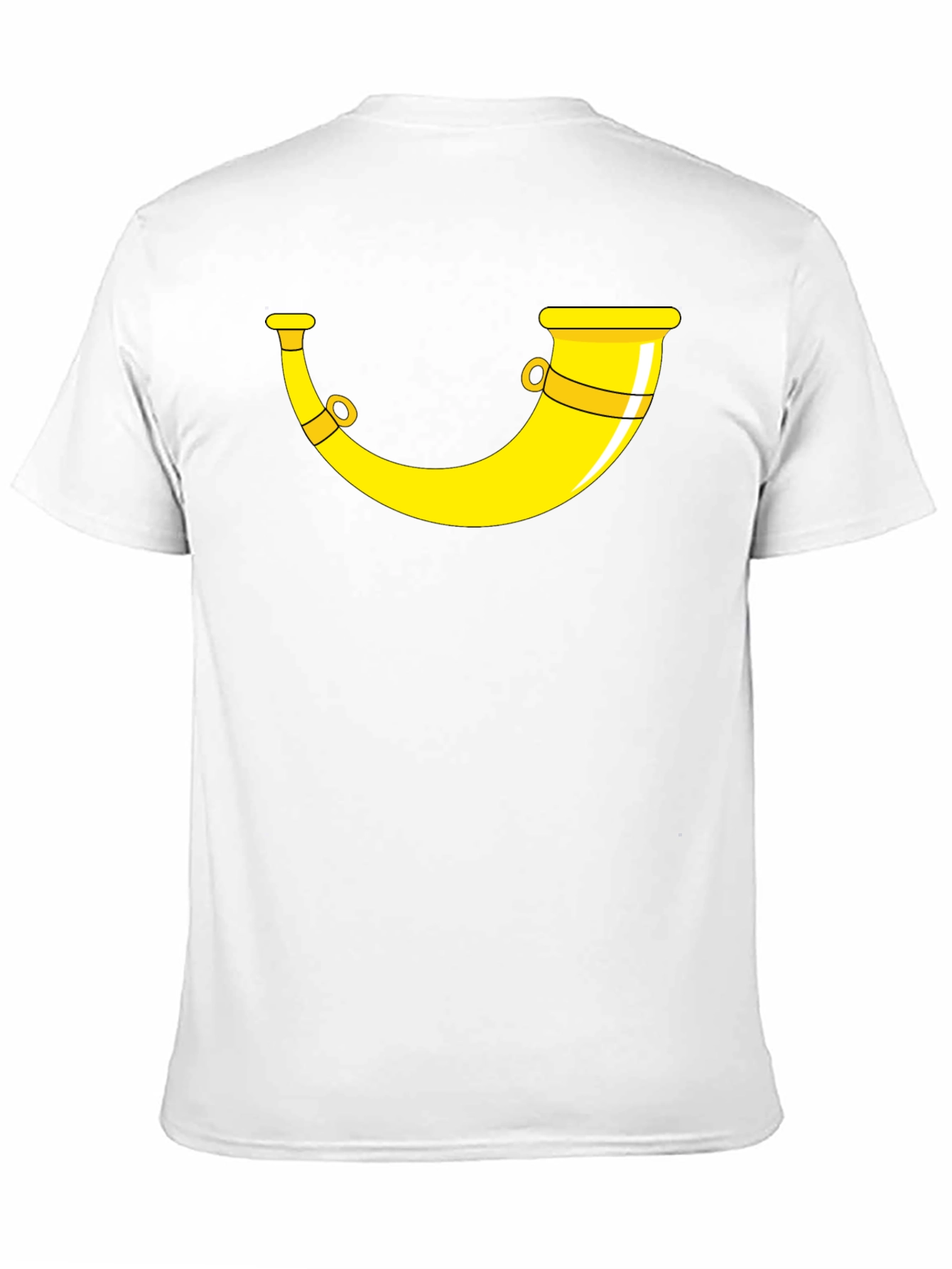 Yellow Bugle Horn Black T-Shirt