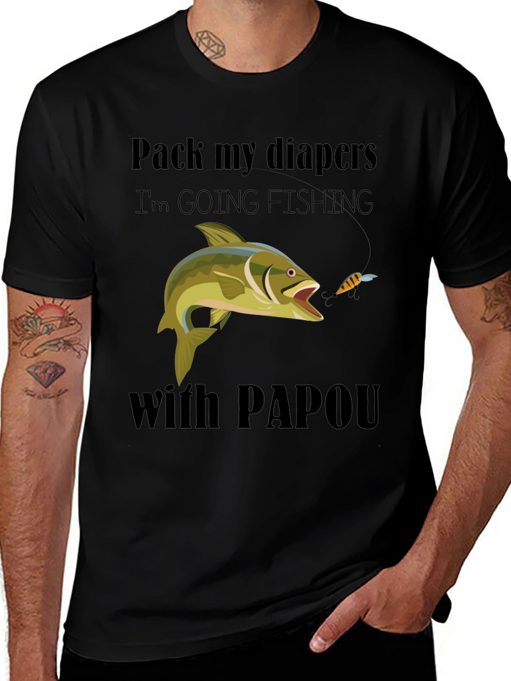 Funny Fishing T-Shirt: Pack My Diapers!