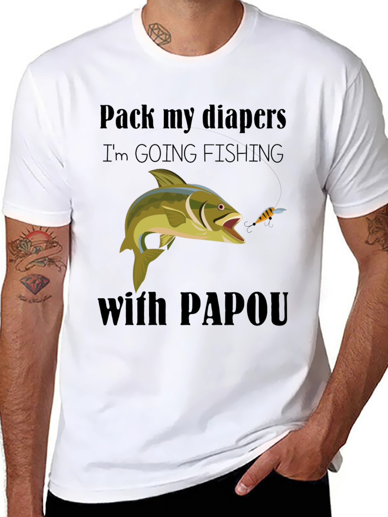 Funny Fishing T-Shirt: Pack My Diapers!