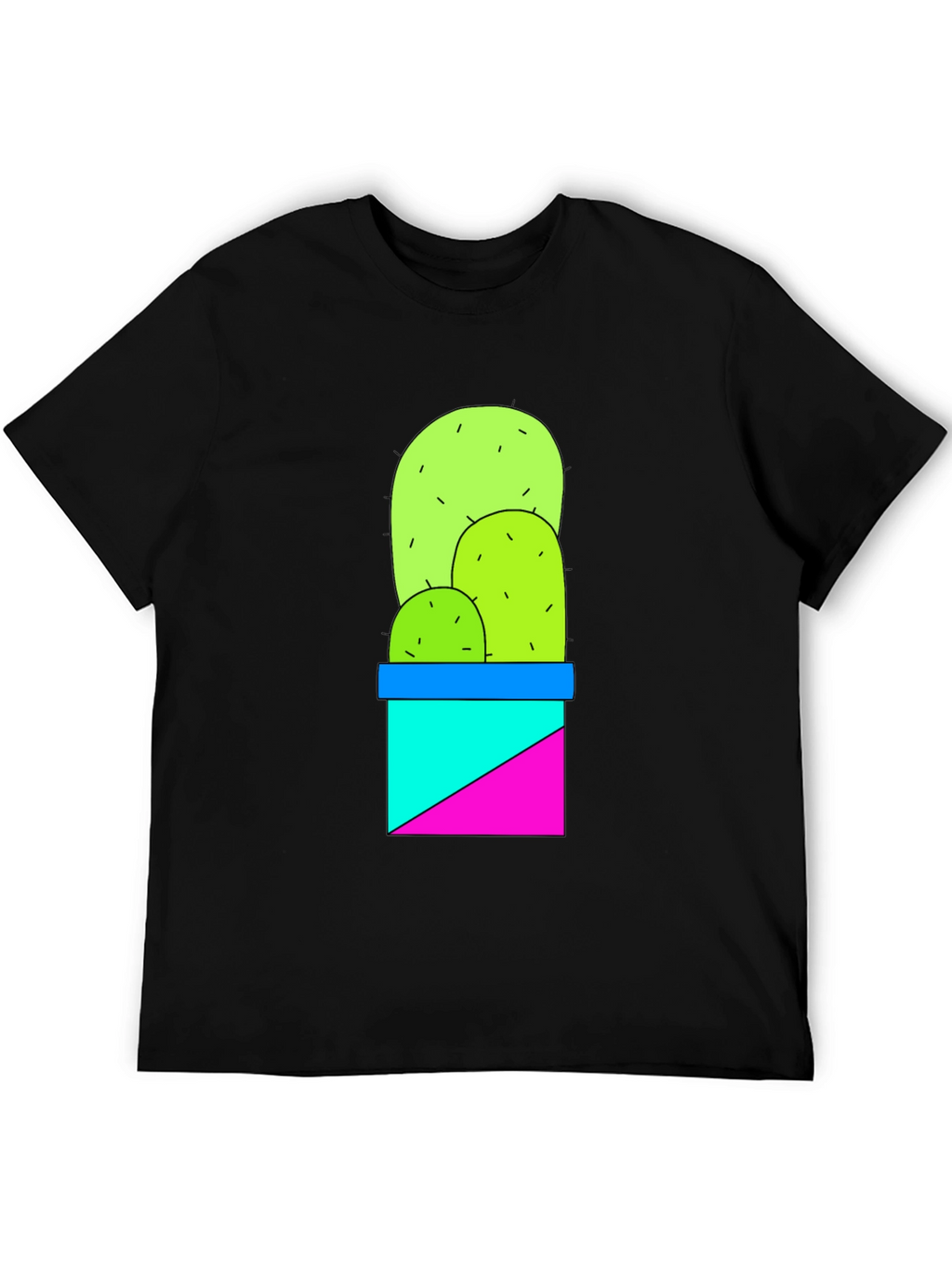Cactus Graphic Tee - Trendy Geometric Design