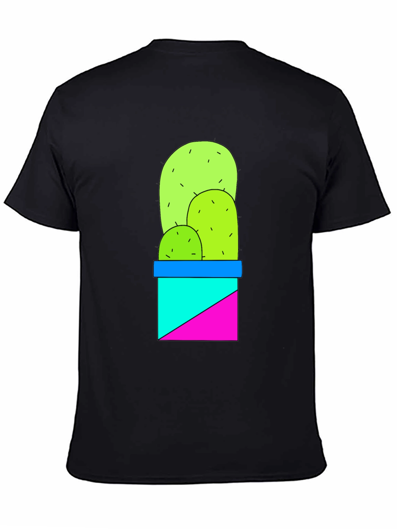 Cactus Graphic Tee - Trendy Geometric Design