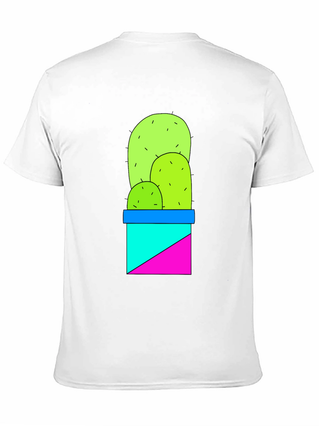 Cactus Graphic Tee - Trendy Geometric Design
