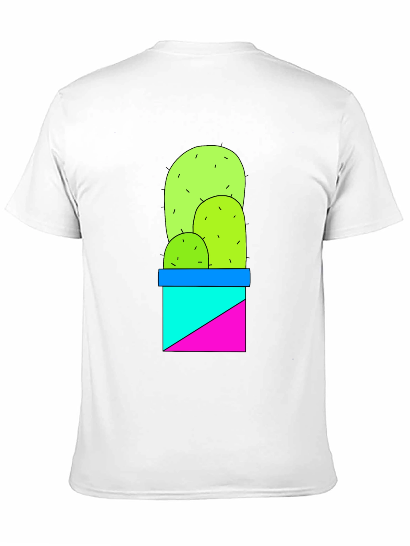 Cactus Graphic Tee - Trendy Geometric Design