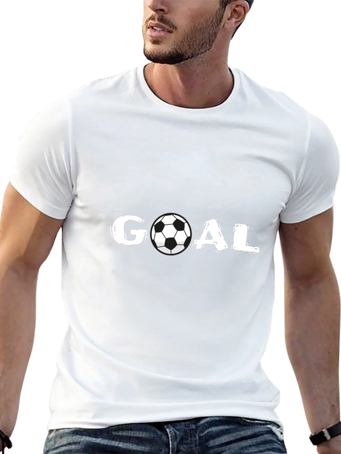 Goal Soccer Ball Graphic T-Shirt - Black