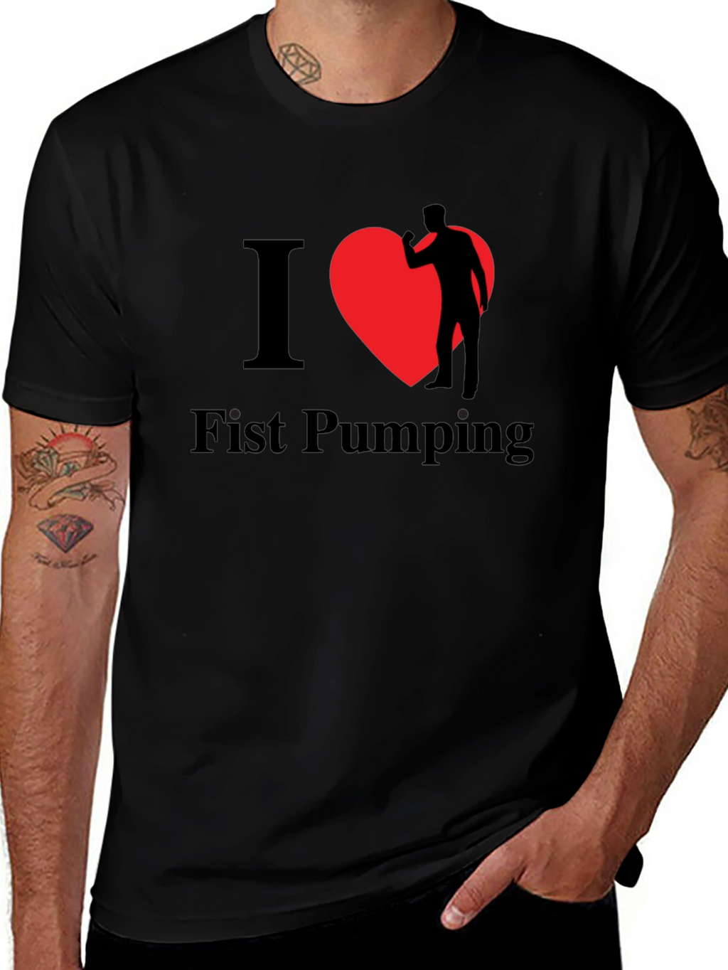 I Heart Fist Pumping Funny Novelty T-Shirt