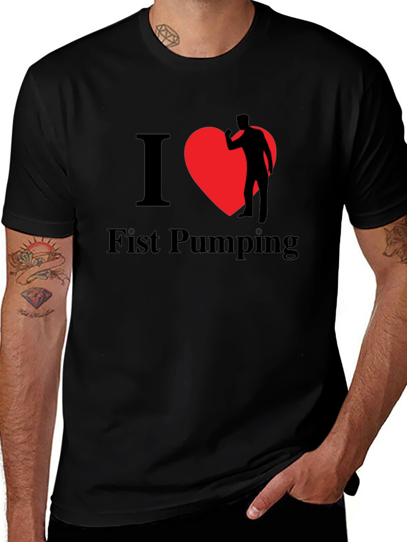 I Heart Fist Pumping Funny Novelty T-Shirt