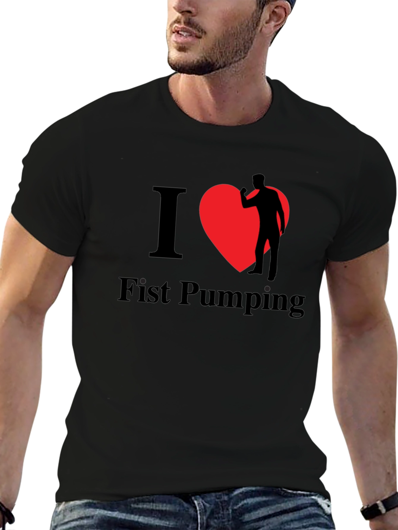 I Heart Fist Pumping Funny Novelty T-Shirt