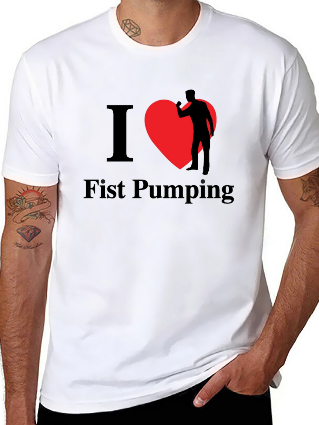I Heart Fist Pumping Funny Novelty T-Shirt