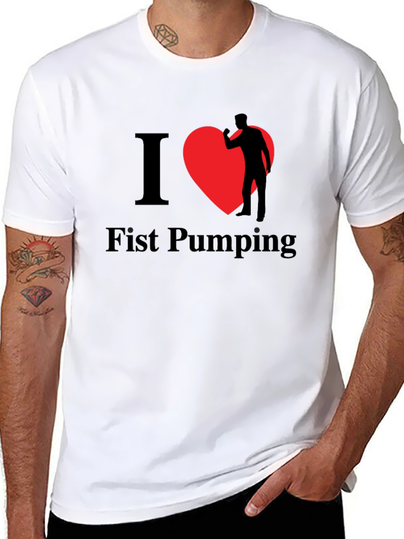 I Heart Fist Pumping Funny Novelty T-Shirt