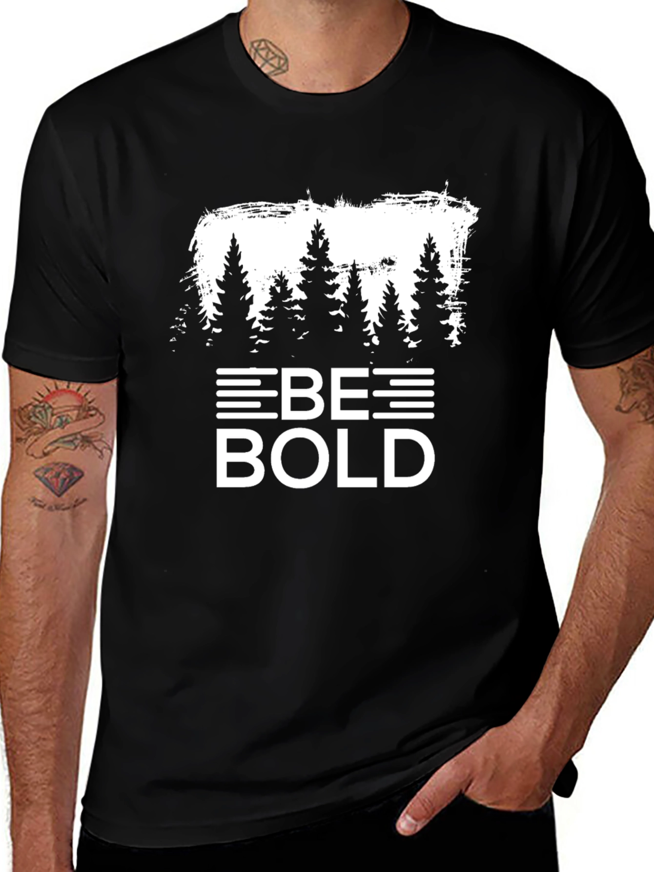 Be Bold Tree Graphic Tee - Black