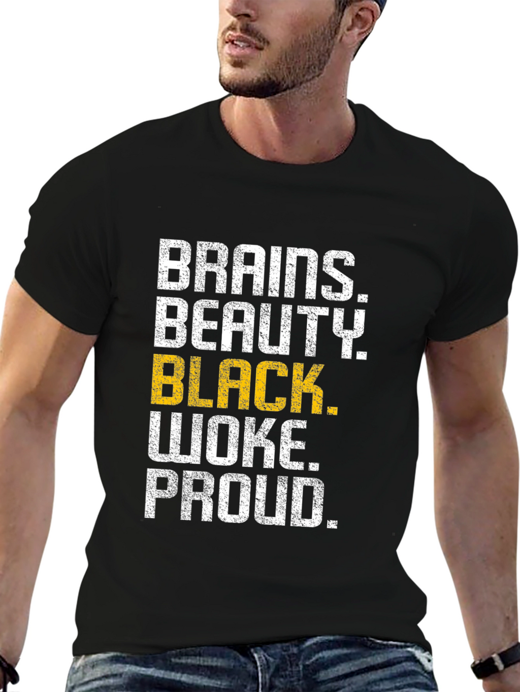 Brains Beauty Black Woke Proud Graphic Tee