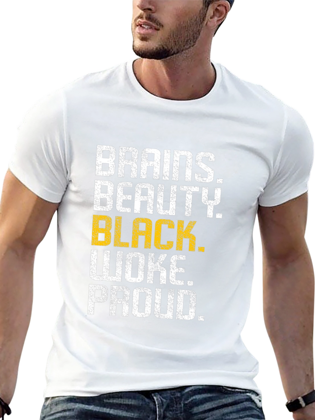 Brains Beauty Black Woke Proud Graphic Tee