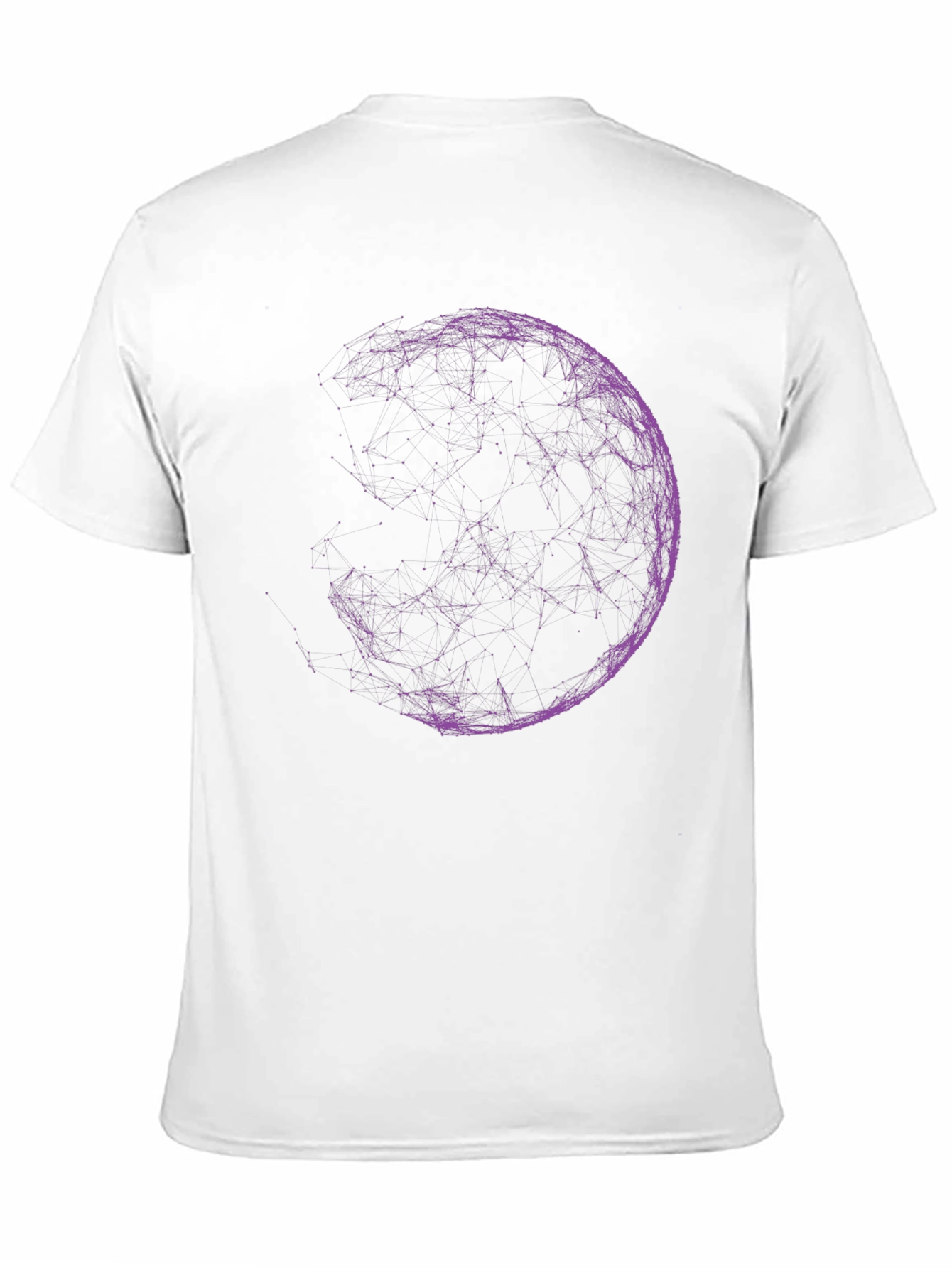Abstract Purple Sphere Graphic Print Black T-Shirt