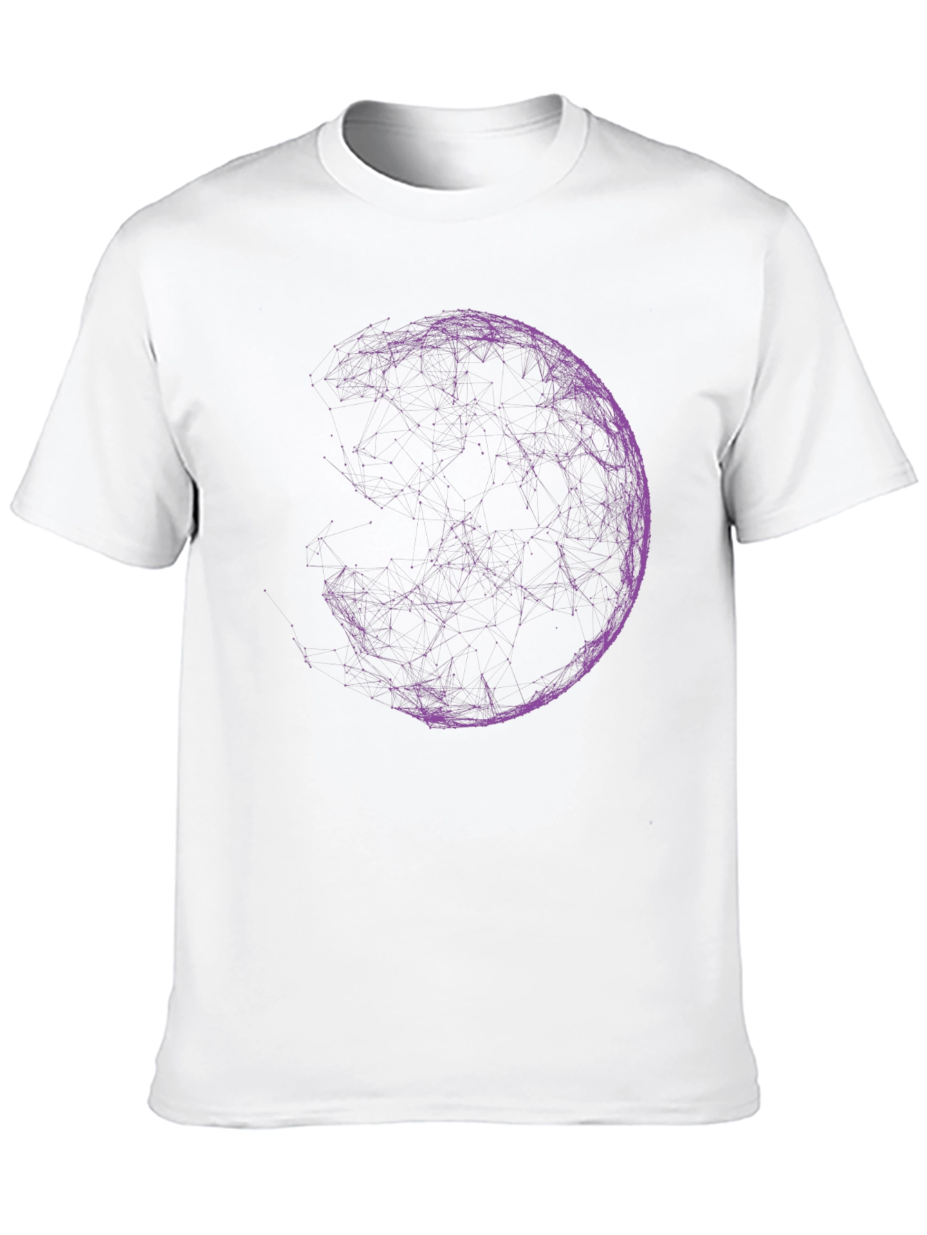 Abstract Purple Sphere Graphic Print Black T-Shirt