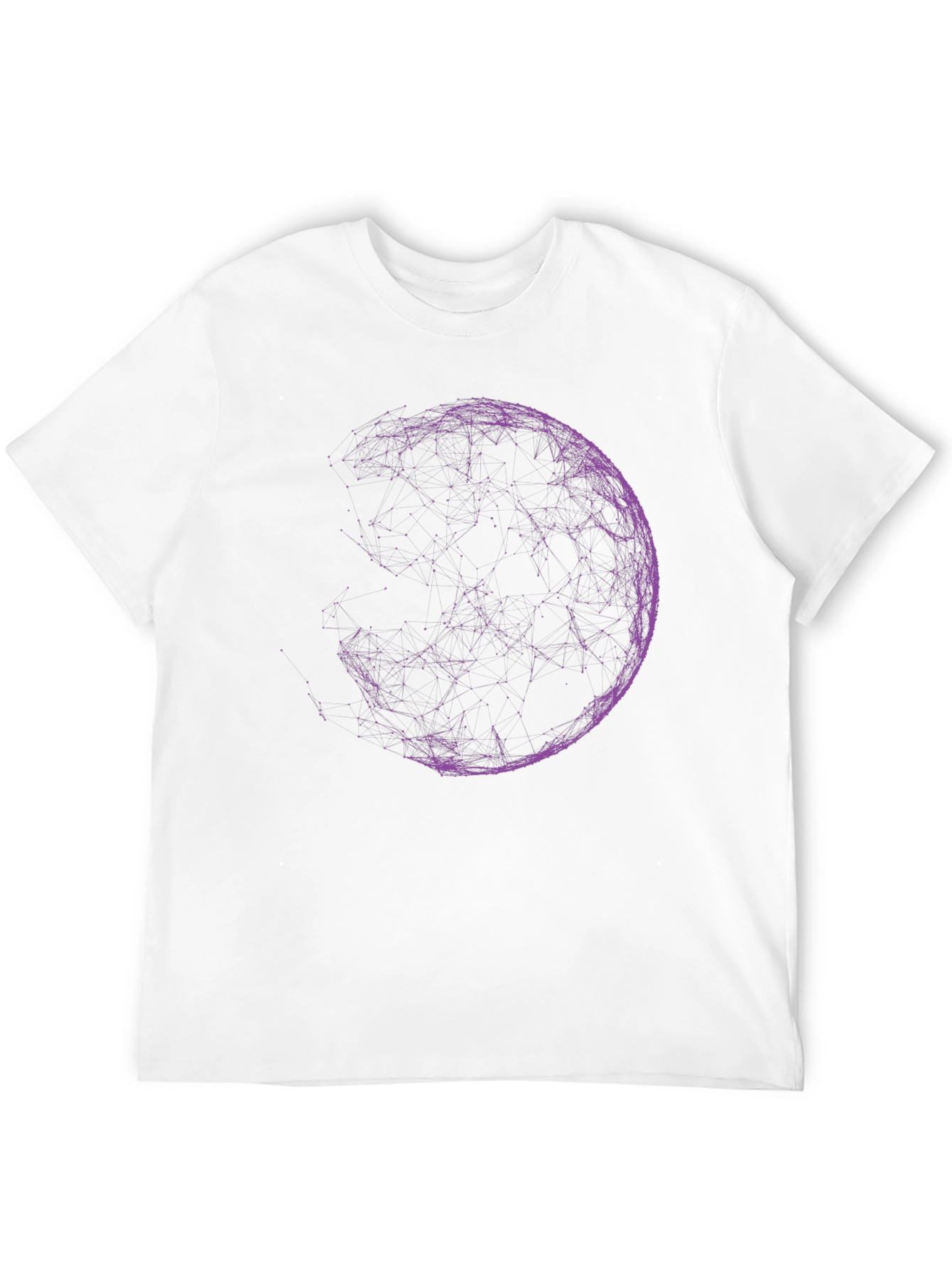 Abstract Purple Sphere Graphic Print Black T-Shirt