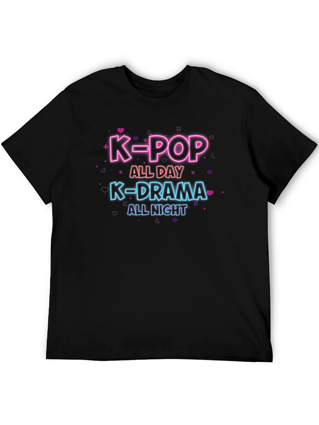 K-Pop All Day K-Drama All Night Black T-Shirt