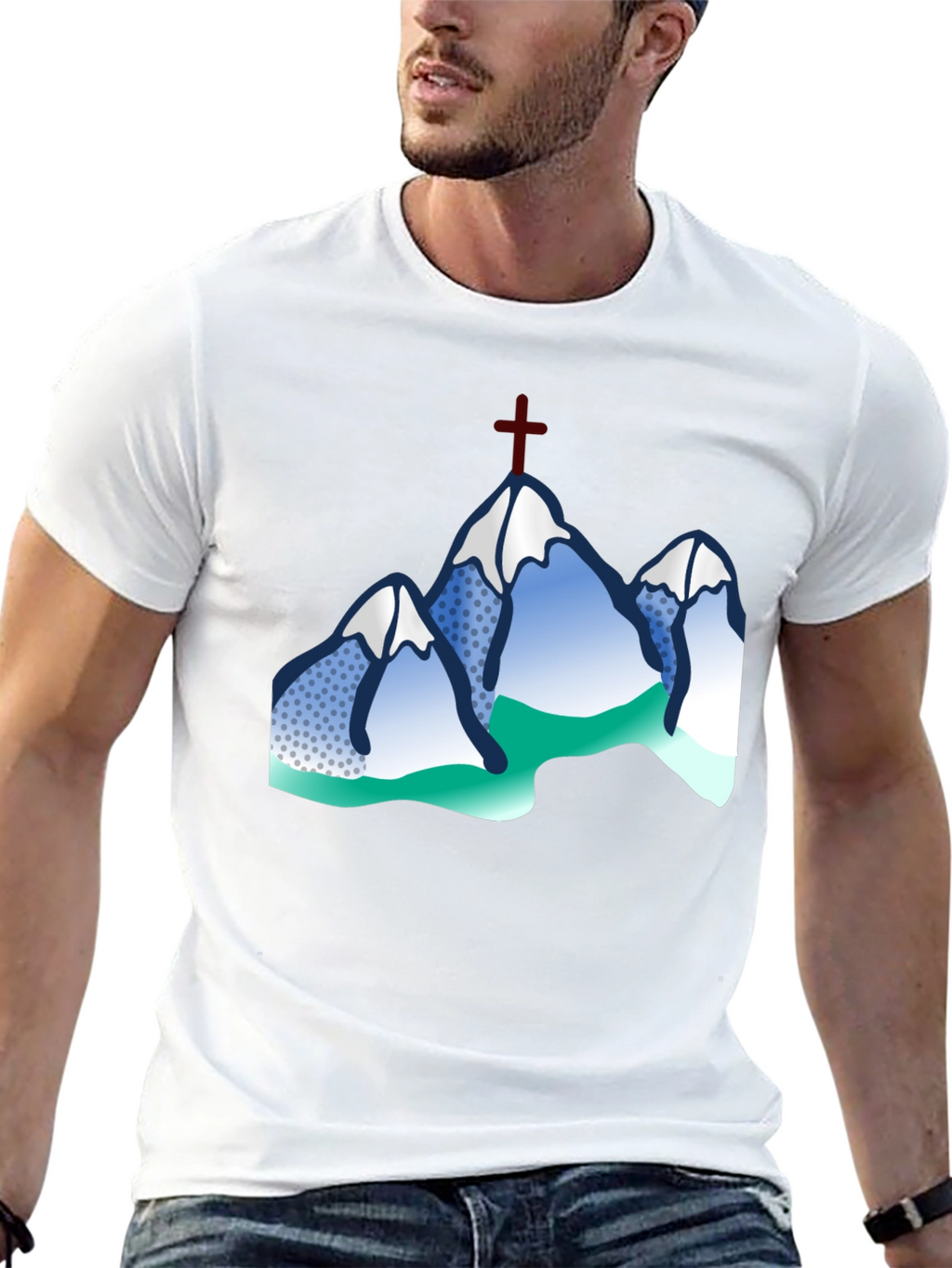 Mountain Cross Graphic Tee - Black