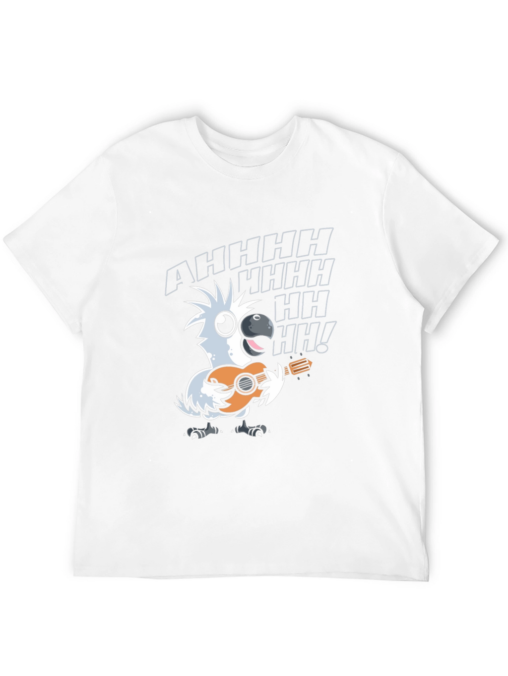 Parrot Guitar Player T-Shirt - Black Cotton Tee