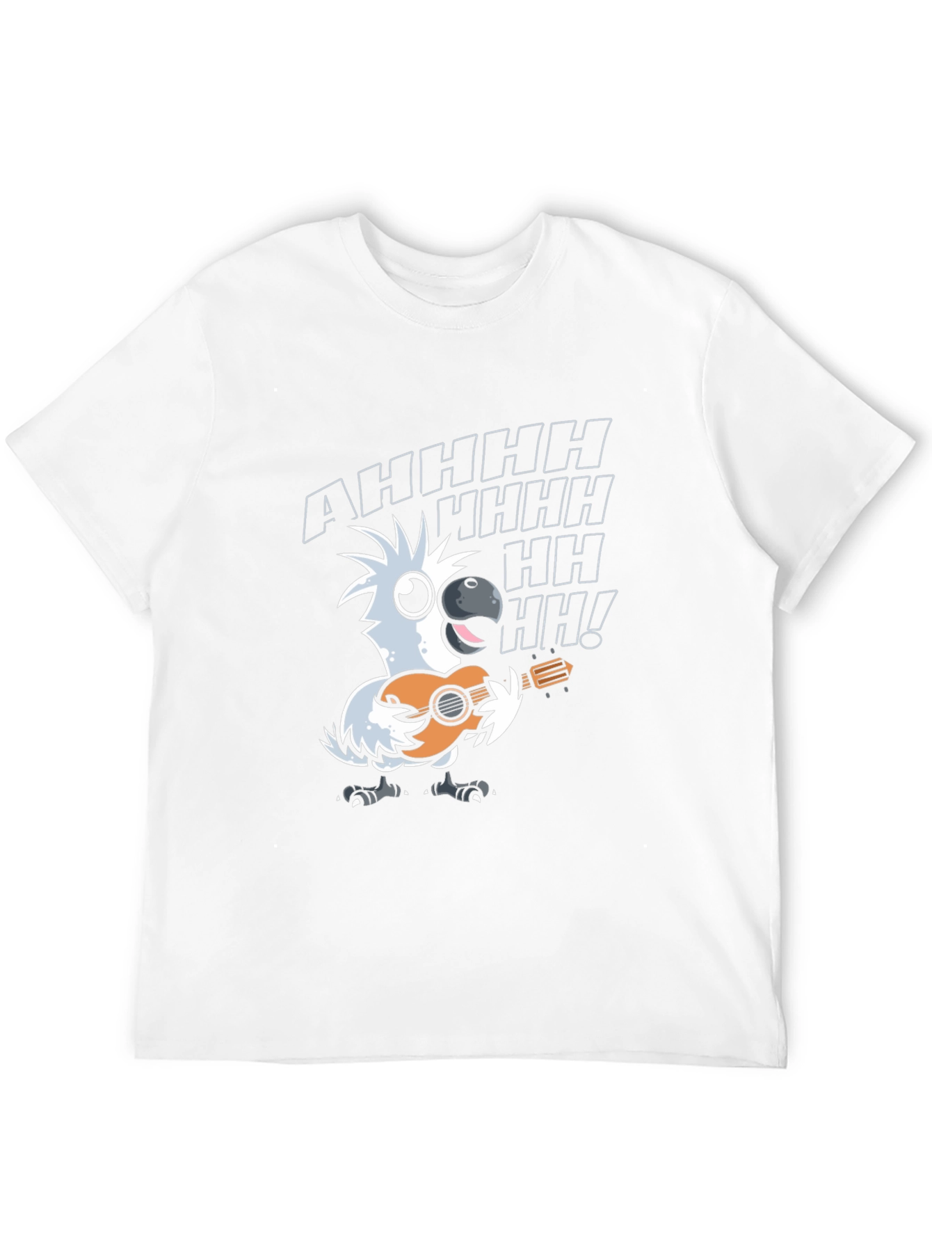 Parrot Guitar Player T-Shirt - Black Cotton Tee