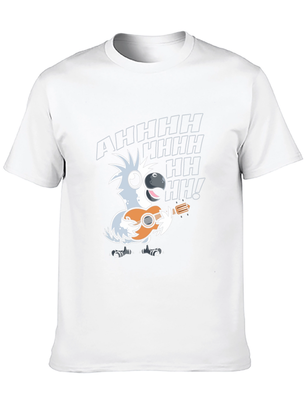 Parrot Guitar Player T-Shirt - Black Cotton Tee