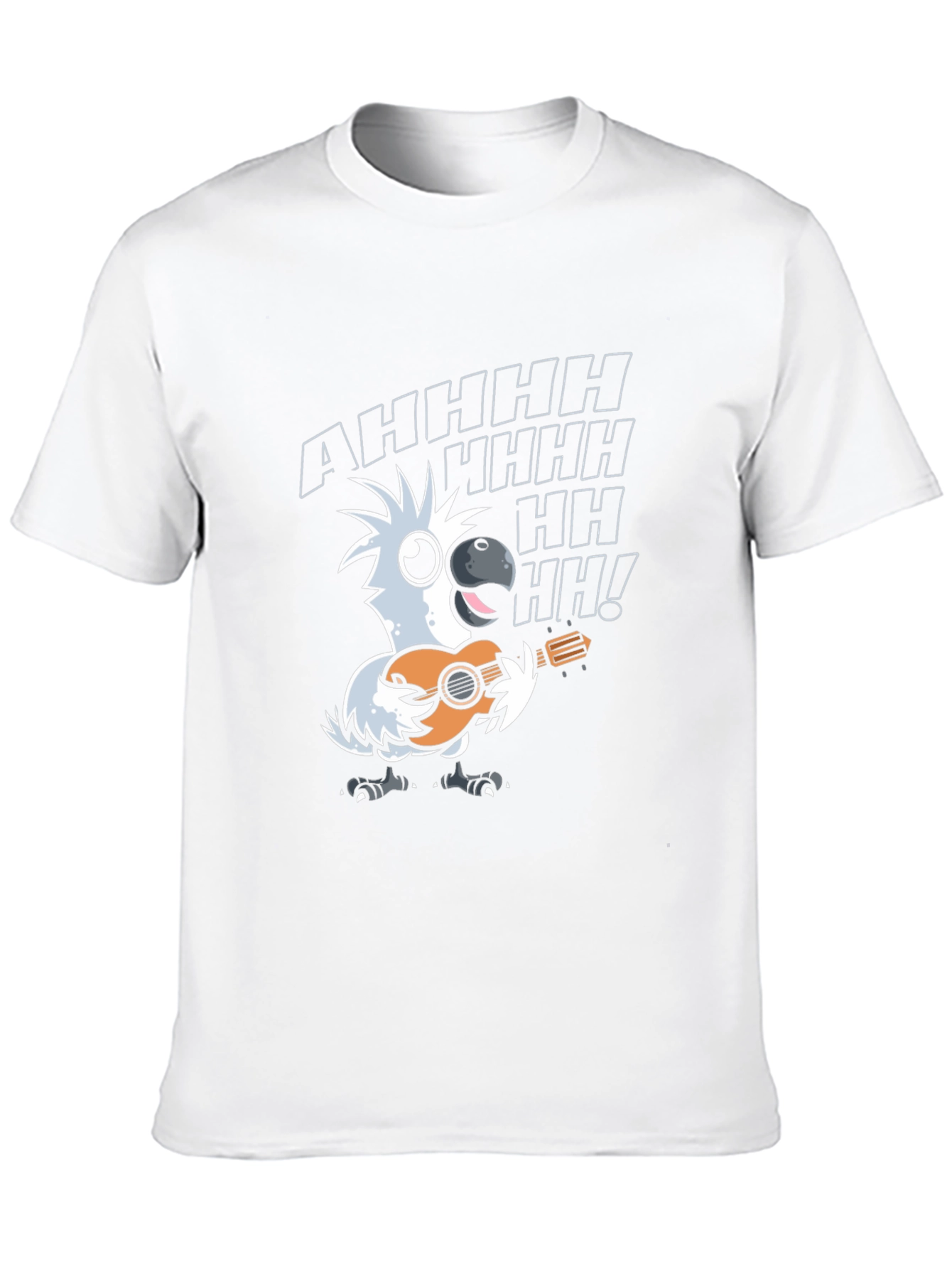 Parrot Guitar Player T-Shirt - Black Cotton Tee