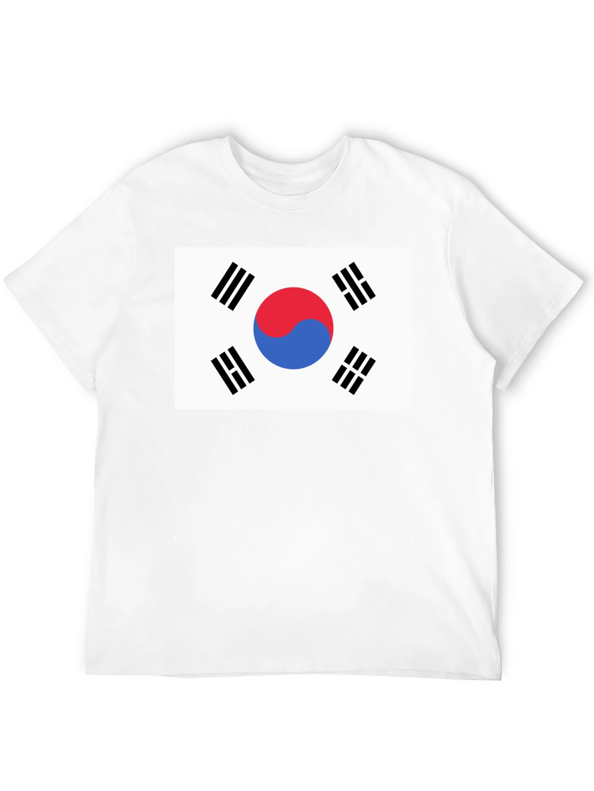 South Korea Flag Graphic Tee - Black Cotton T-Shirt