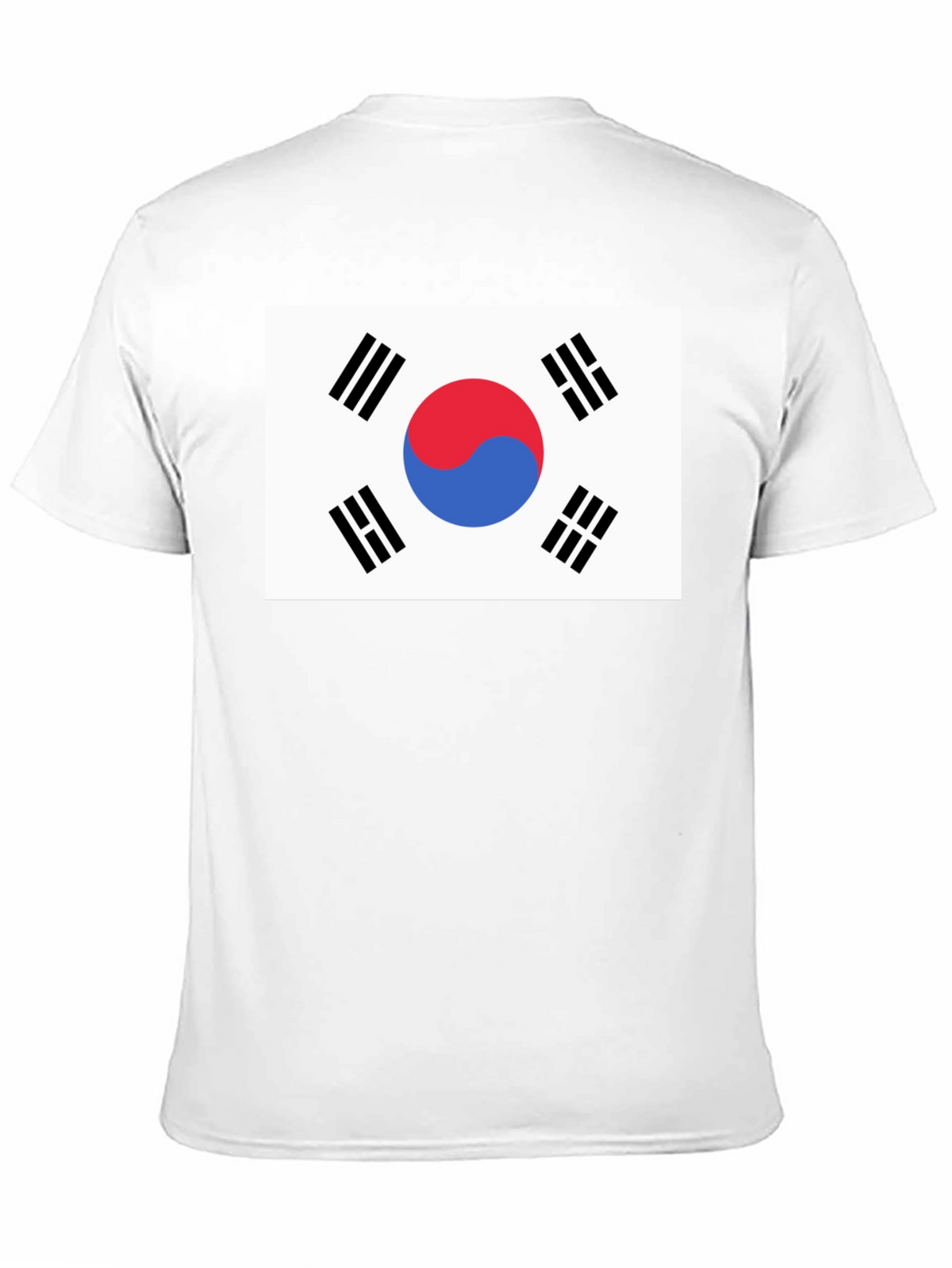 South Korea Flag Graphic Tee - Black Cotton T-Shirt