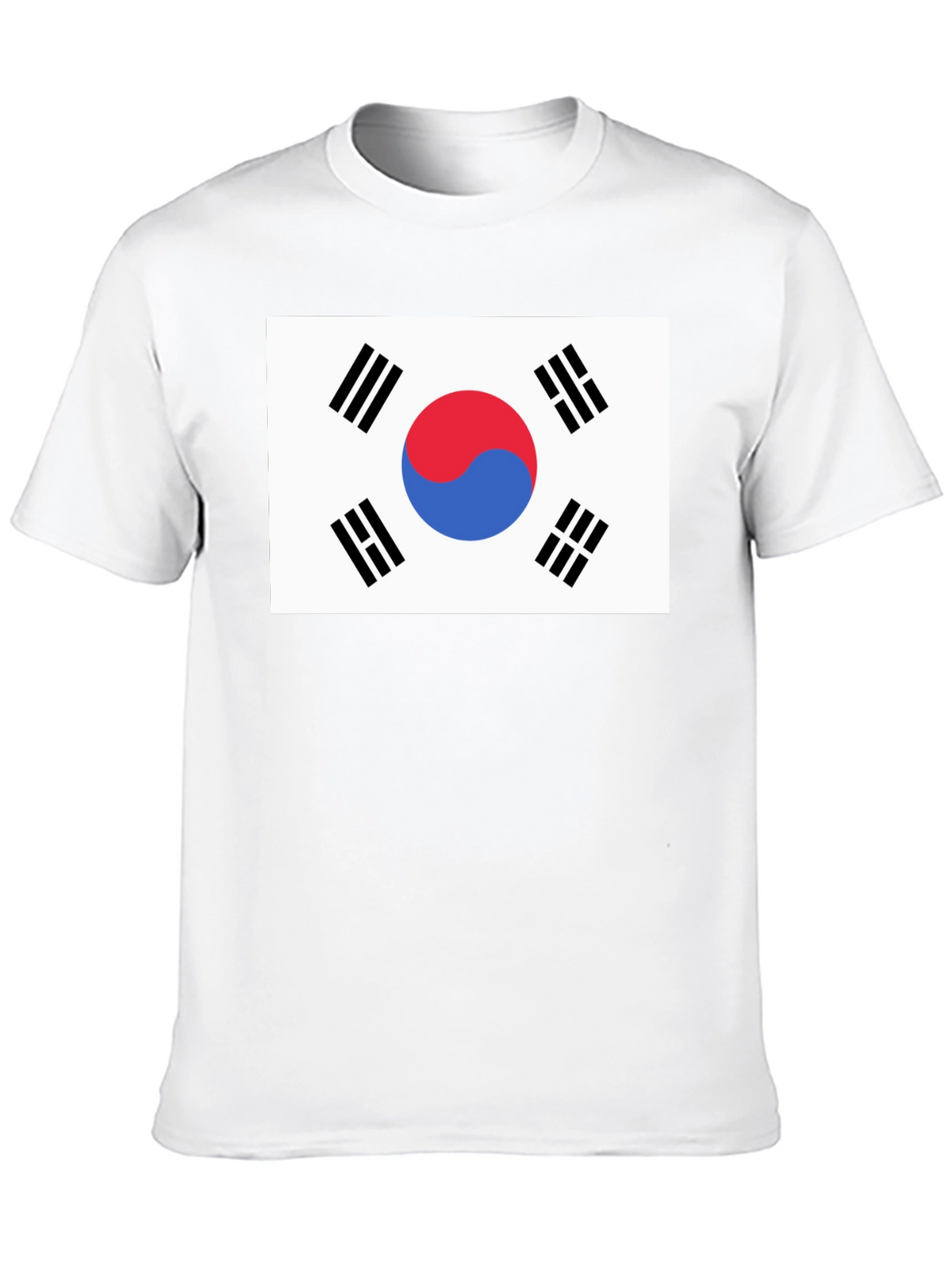South Korea Flag Graphic Tee - Black Cotton T-Shirt