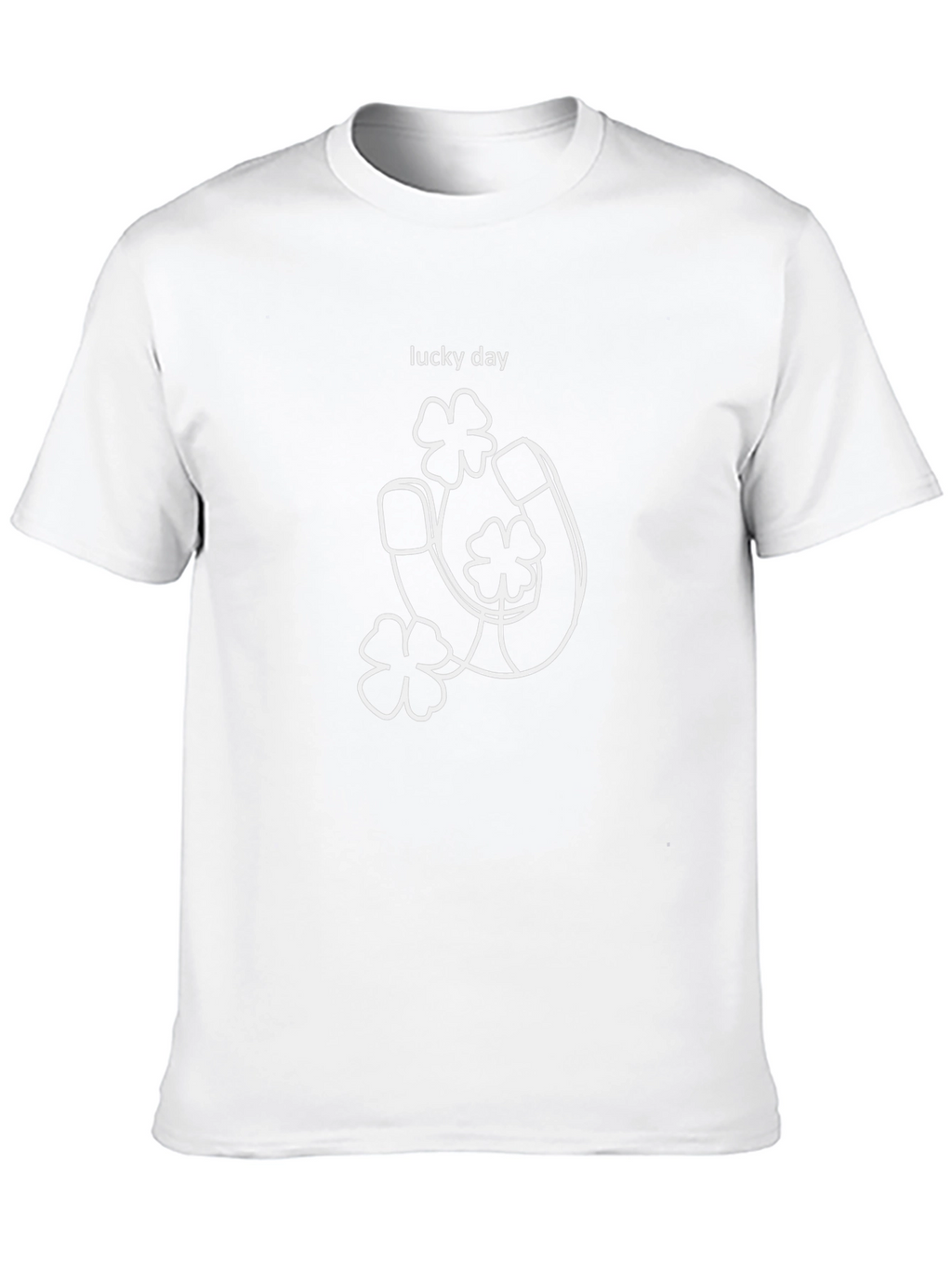 Lucky Day T-Shirt Horseshoe & Shamrock Graphic